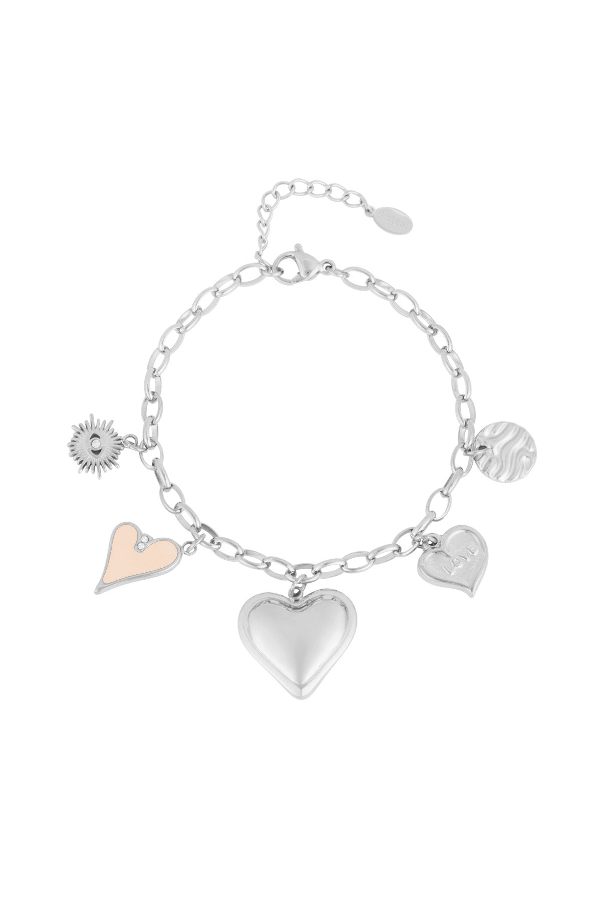 Bracelet à breloques pour femmes en acier inoxydable 304 – couleur or et couleur argent