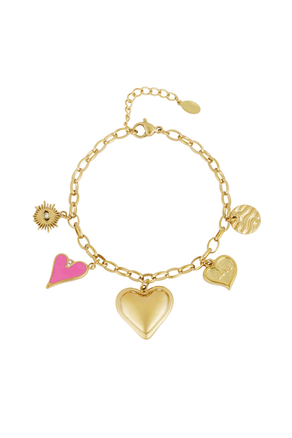 Bracelet à breloques pour femmes en acier inoxydable 304 – couleur or et couleur argent