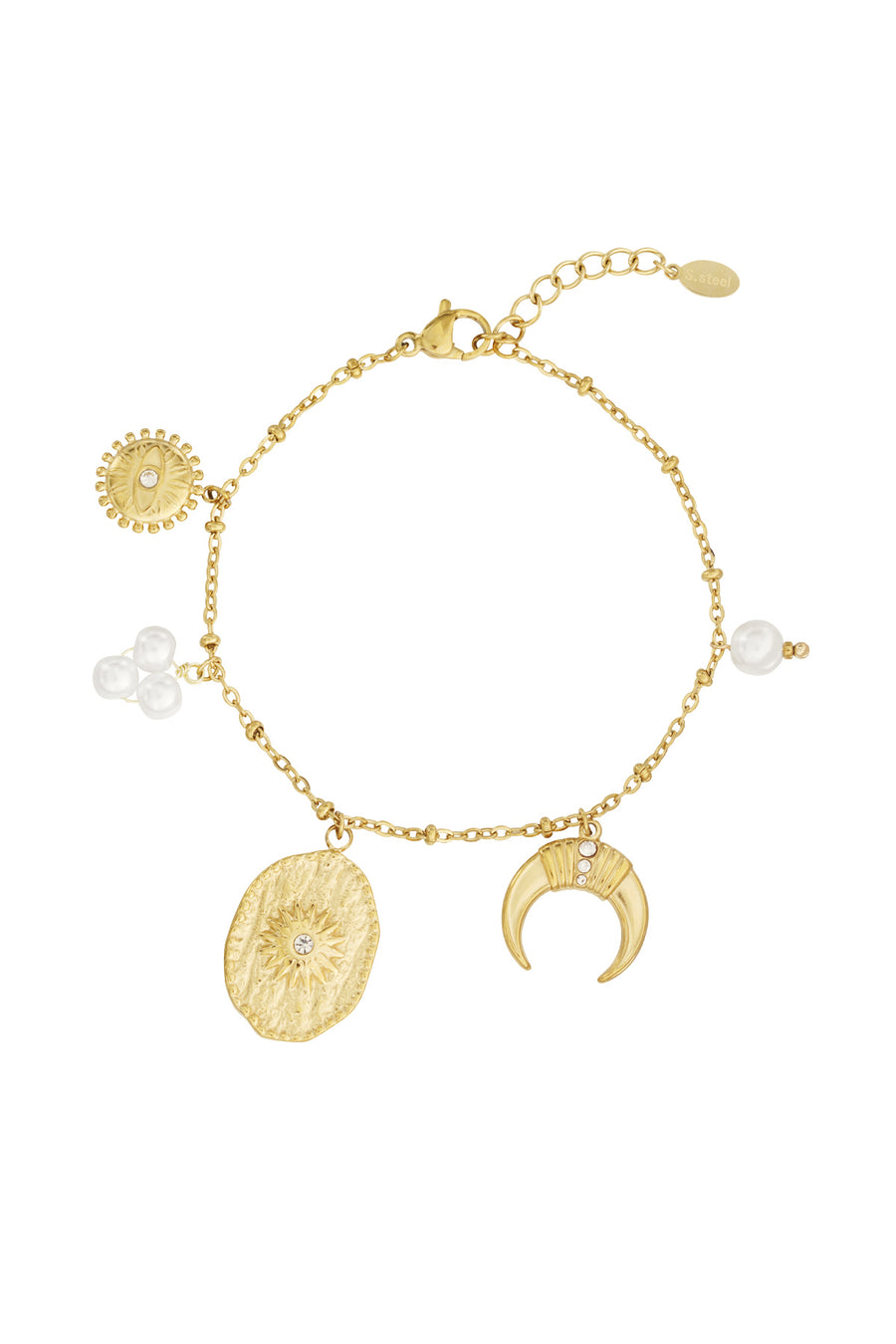 Bracelet à breloques pour femmes en acier inoxydable 304 – doré et argenté