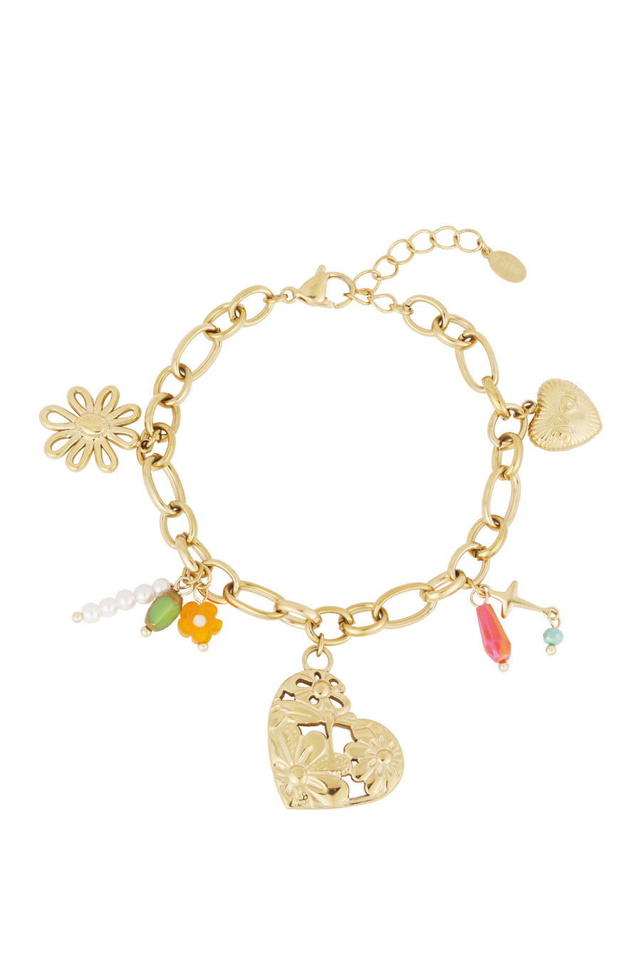 Bracelet à breloques pour femme en acier inoxydable 304 – couleur or