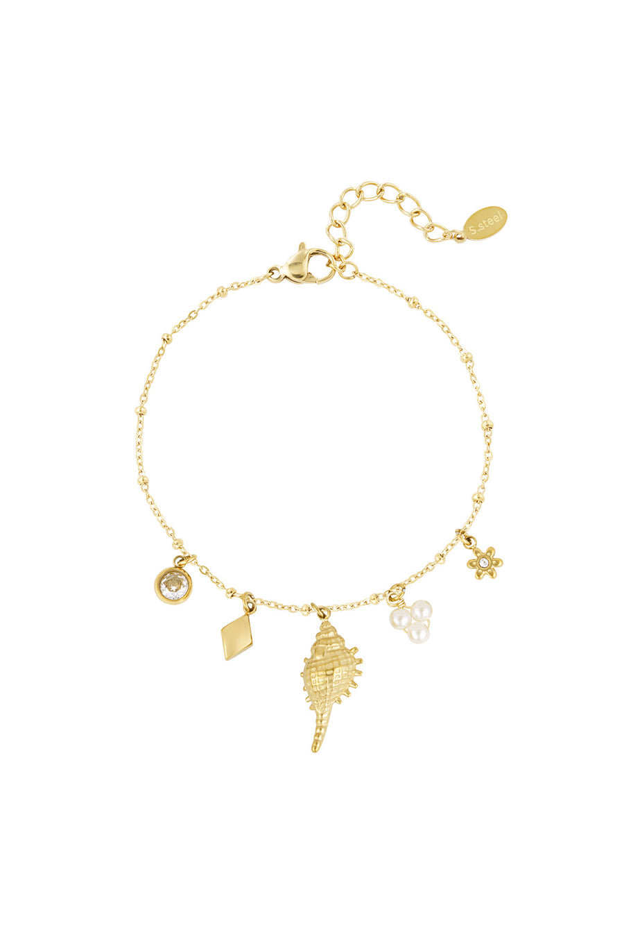 Bracelet à breloques pour femme en acier inoxydable 304 – couleur or et couleur argent
