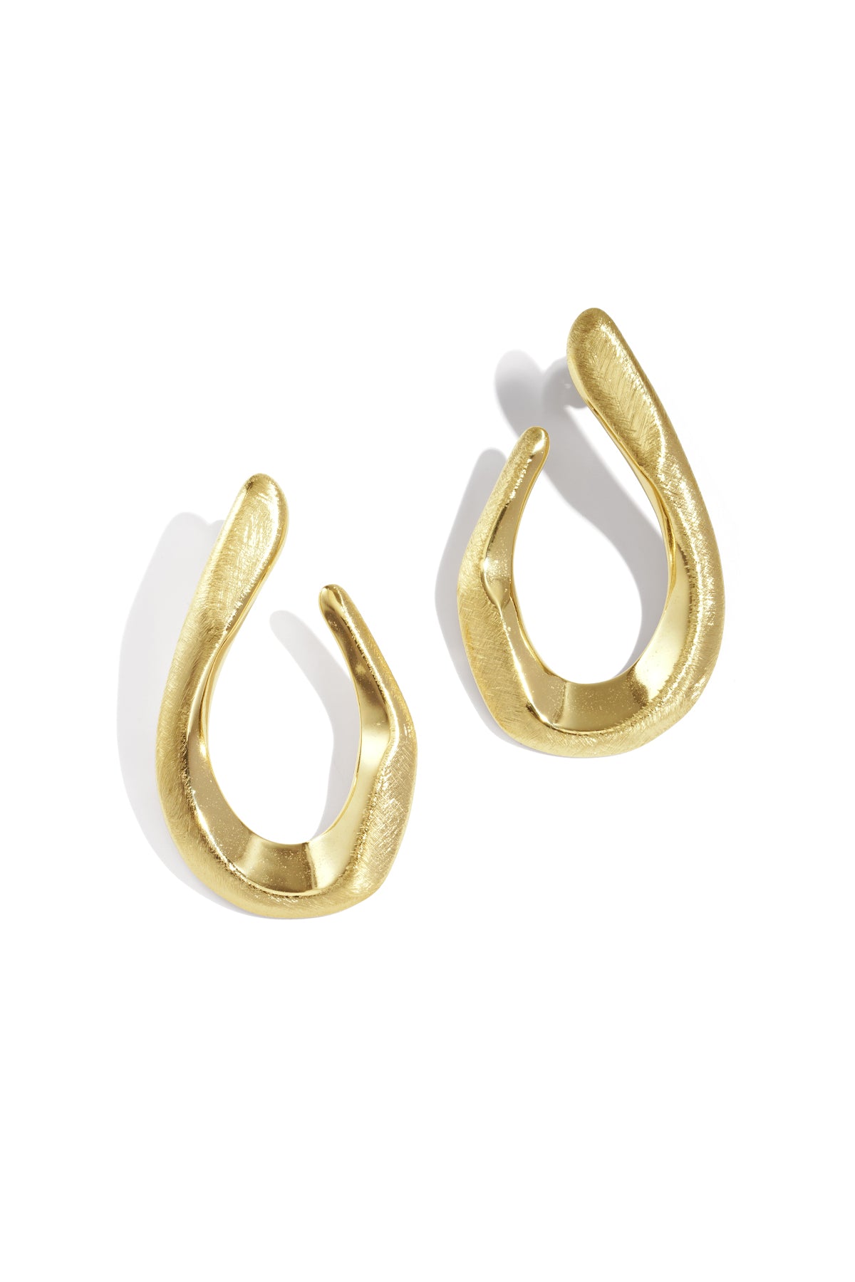 Puces d'oreilles pour femmes en acier inoxydable 304 de forme organique – couleur or