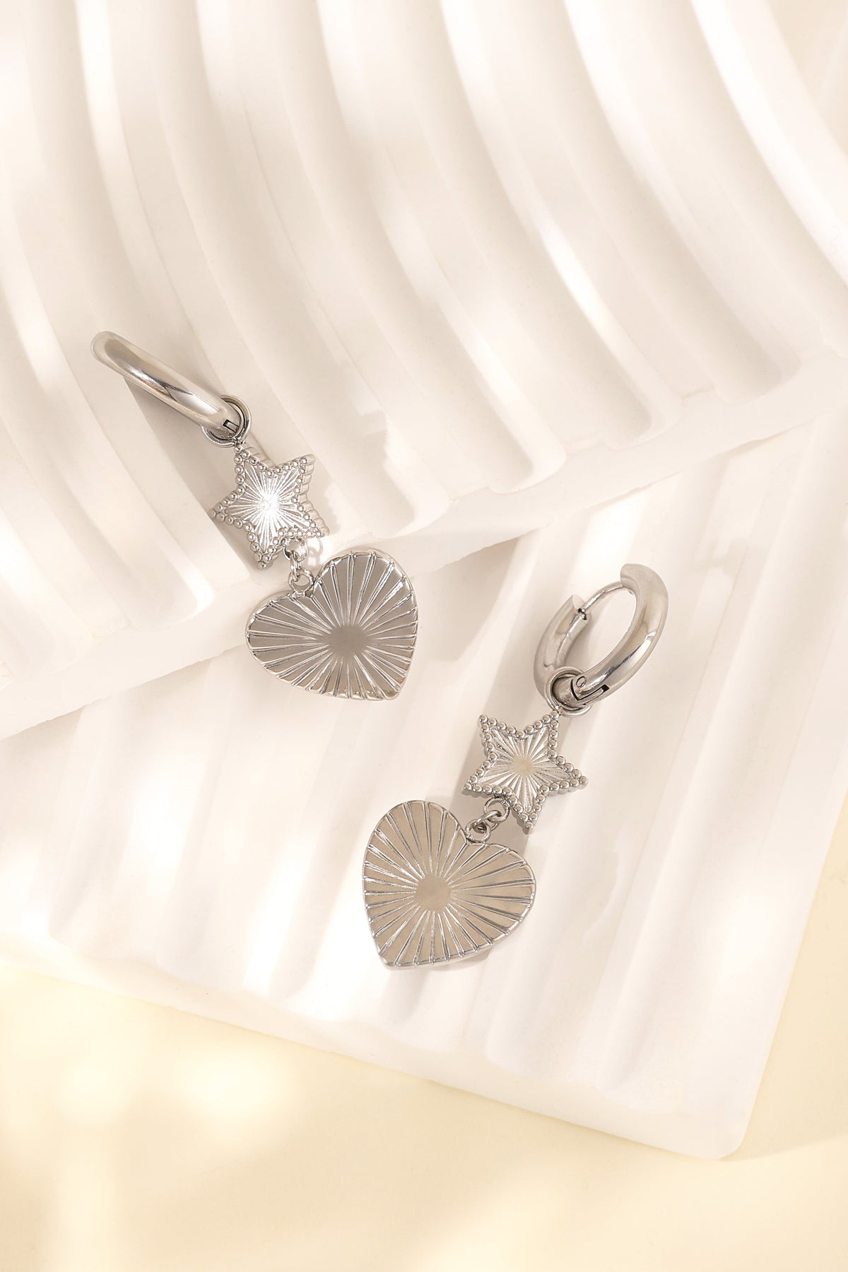 Boucles d'oreilles pendantes pour femme en acier inoxydable 304 - Couleur or et argent – photo 5