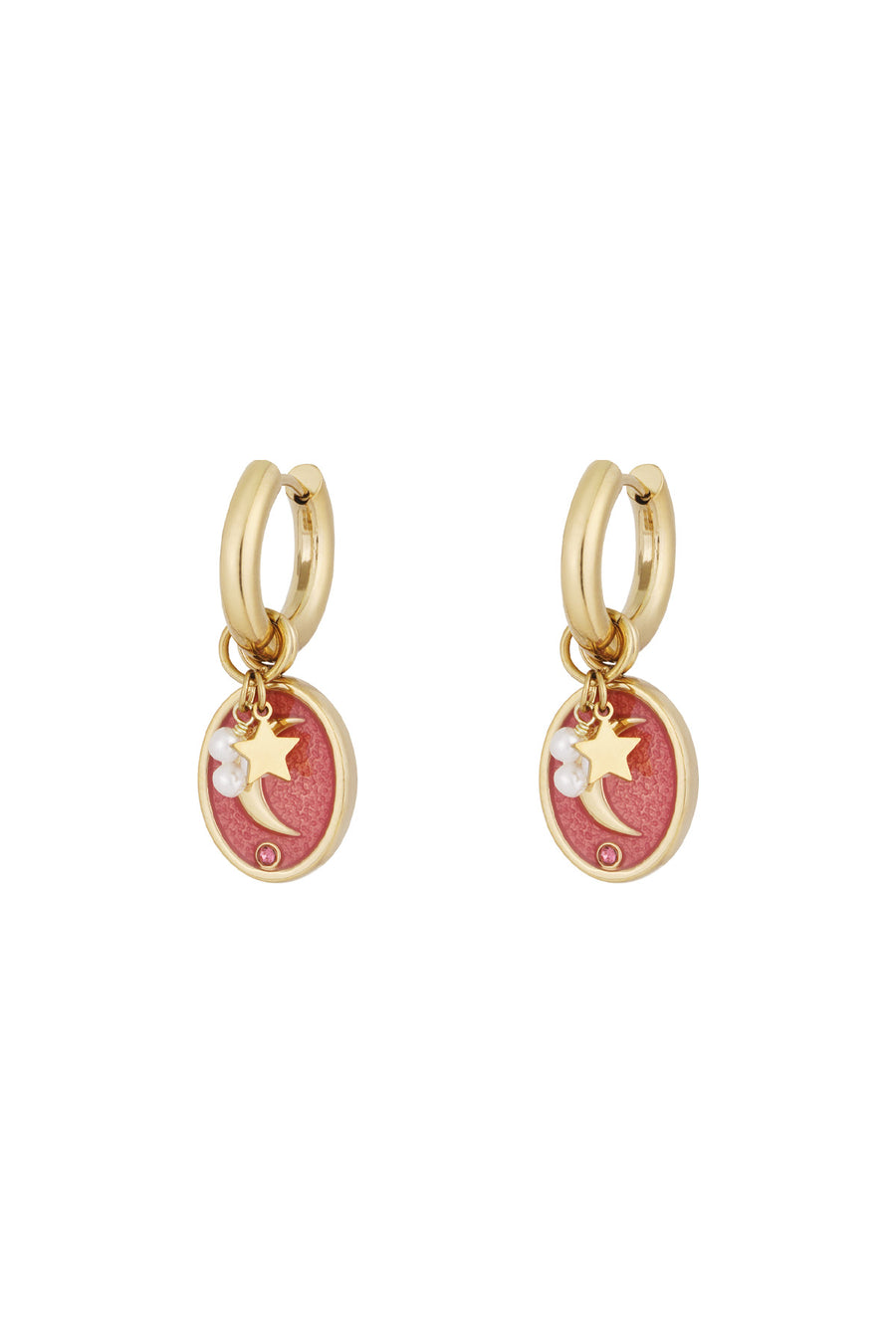Boucles d'oreilles pendantes pour femmes en acier inoxydable 304 - Rose