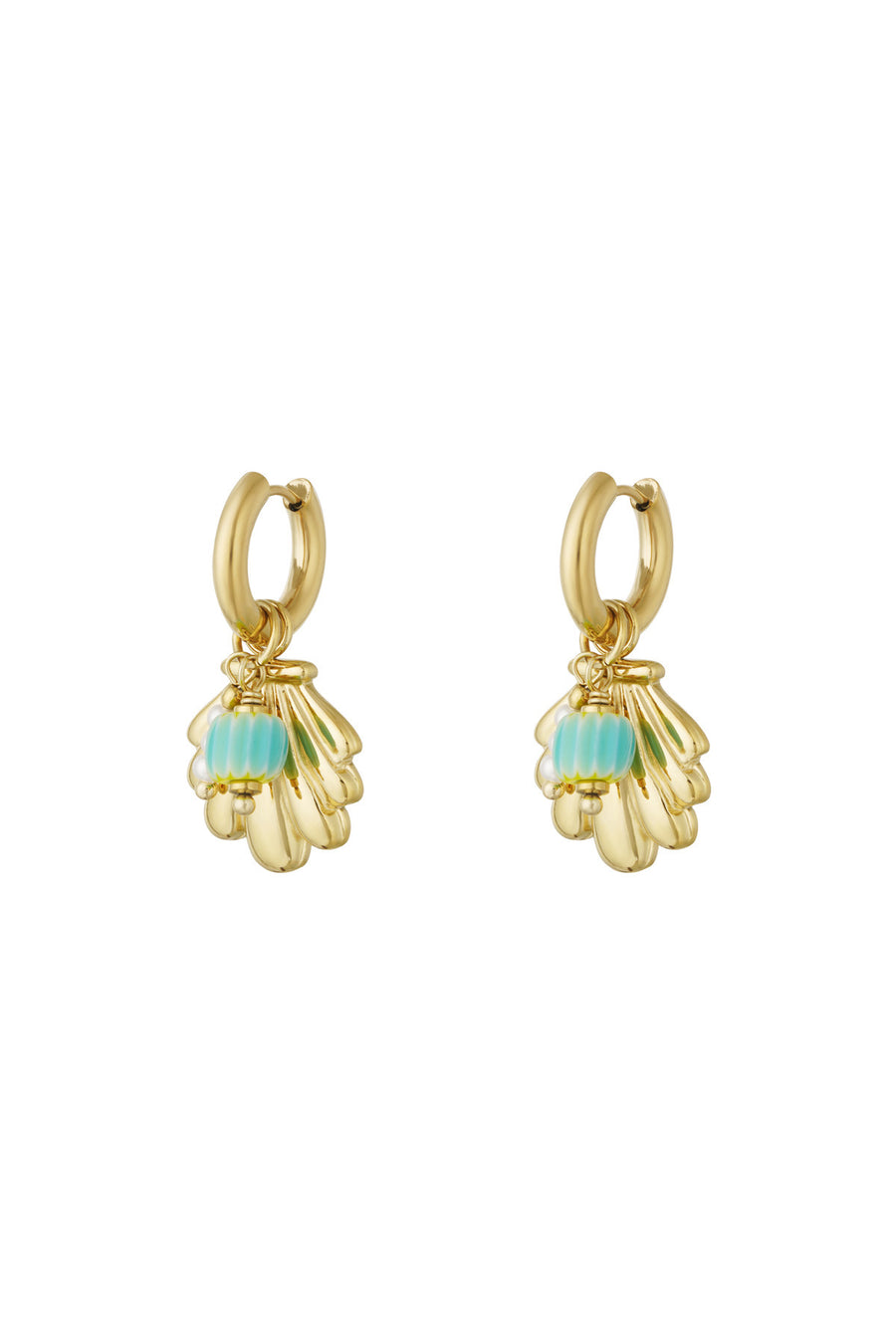 Boucles d'oreilles pendantes pour femmes en acier inoxydable 304, acrylique, perles d'imitation, hématite avec détails océaniques