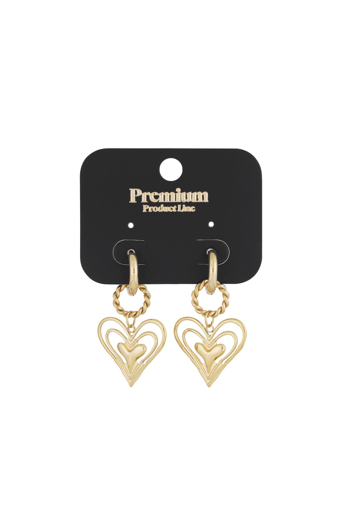 oorbellen what's love - Goud kleur kleurig