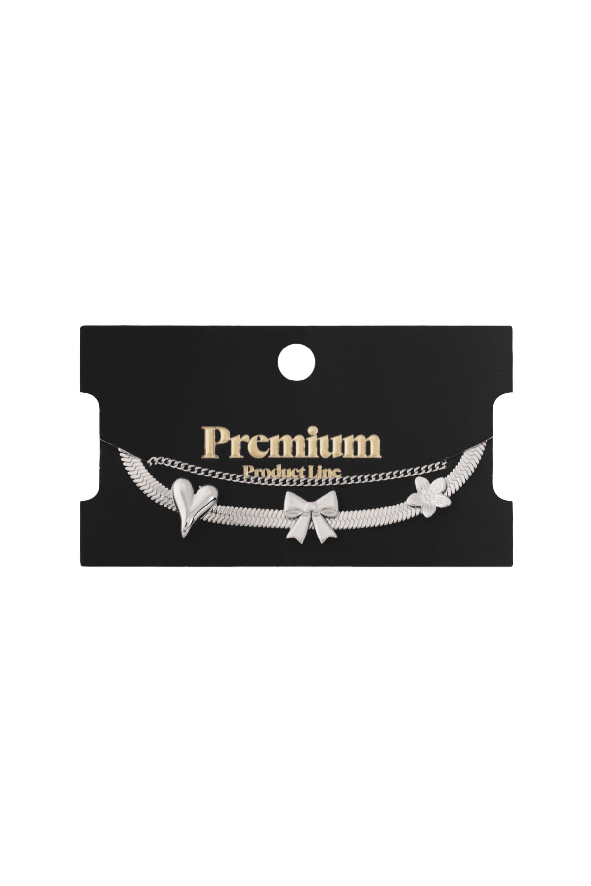 Women's Stainless Steel Charm Bracelet with Bow Detail – Gold Tone – image 3