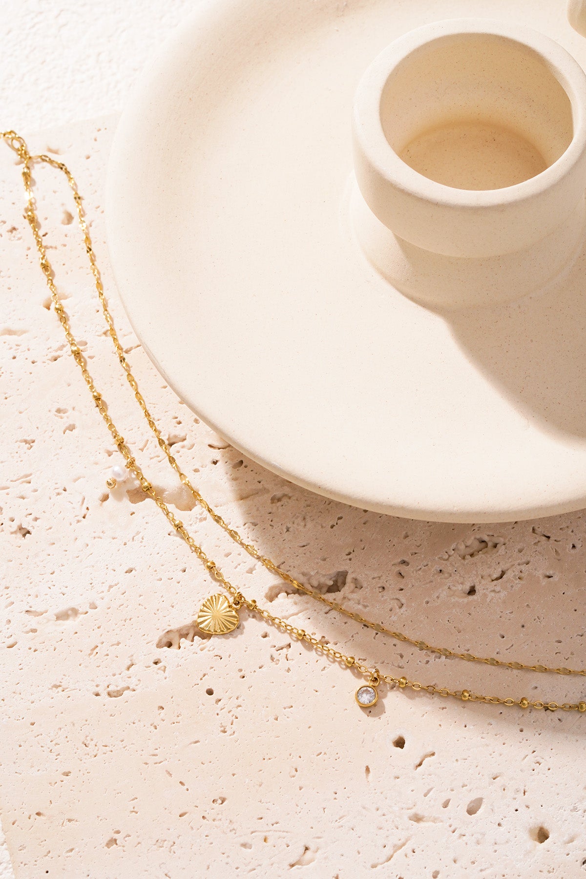 Bracelet à breloques pour femmes en acier inoxydable 304, fausse perle, strass avec cœur – photo 6