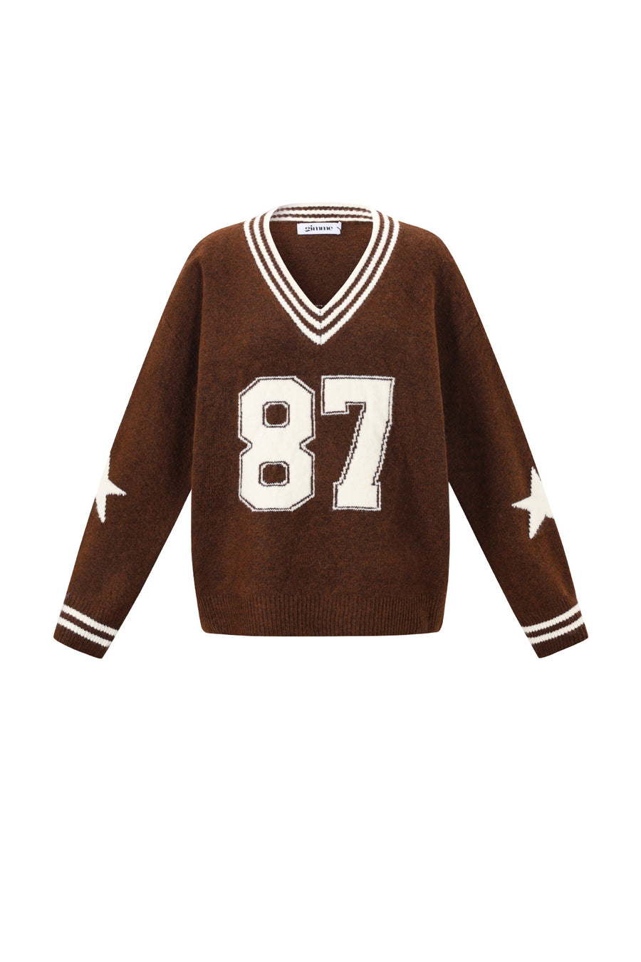 Dames 87 gebreide trui met kleurcontrast