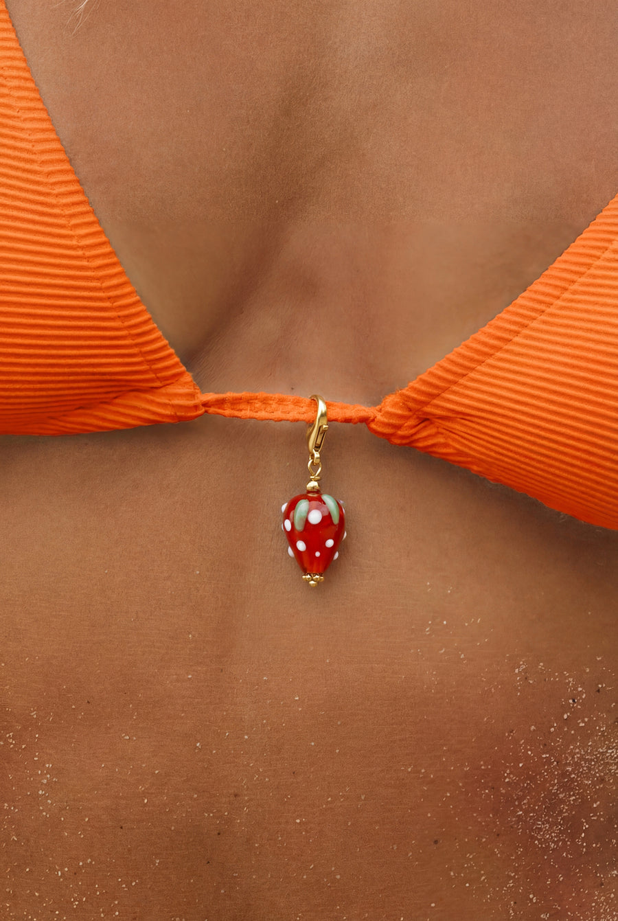 Composant de bijoux en résine avec motif de fruits – rouge – décontracté