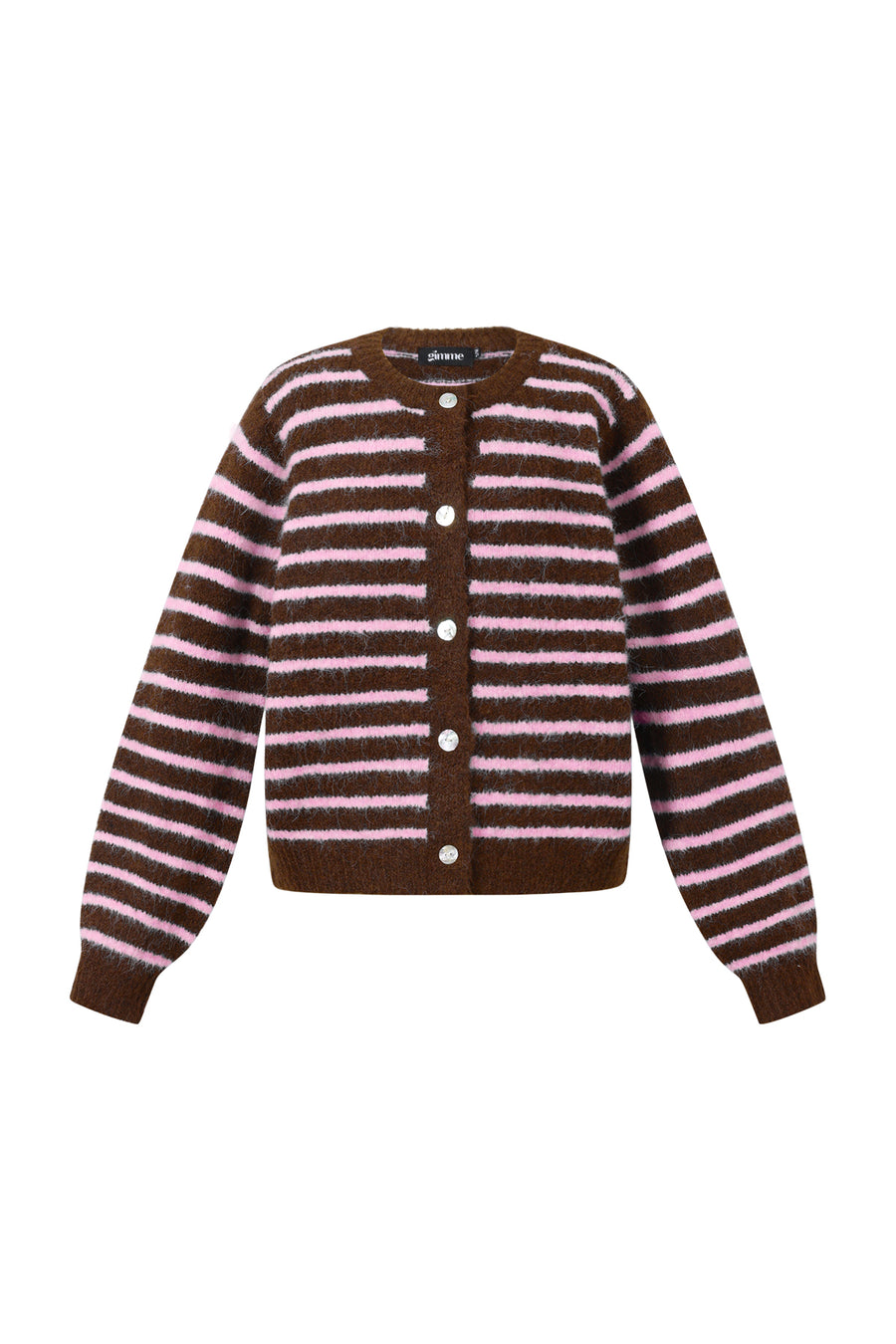 Dames gestreept gebreid vest met wol