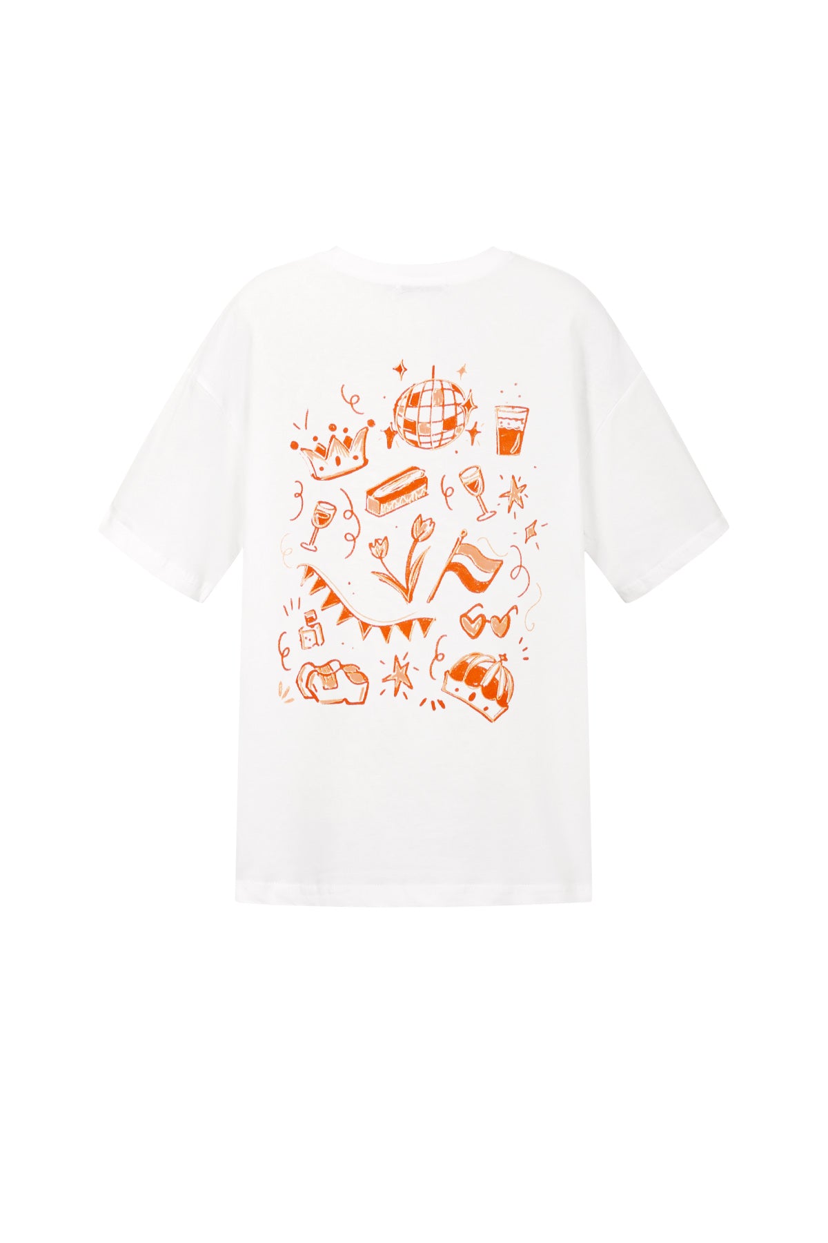 Dames wit katoenen T-shirt met kroonprint