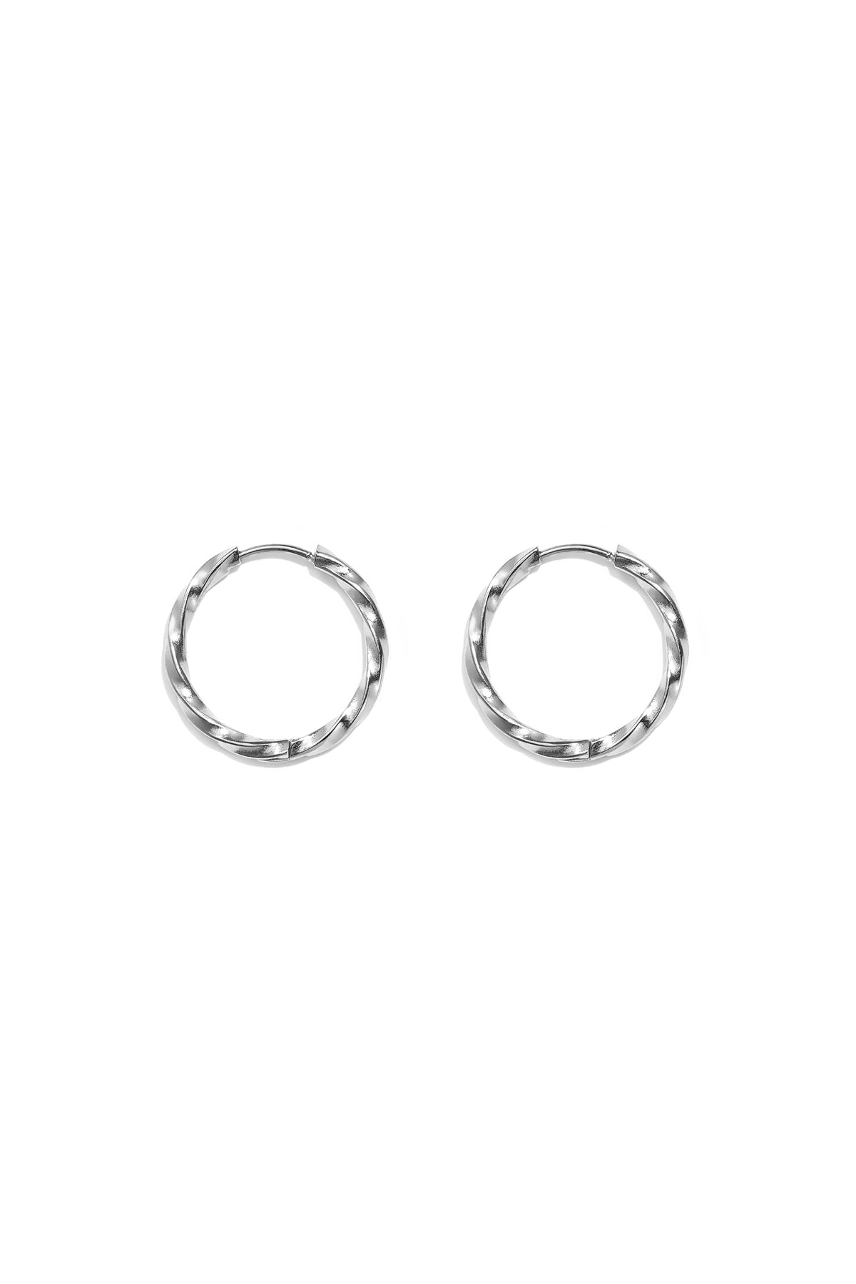 Boucles d'oreilles créoles pour femme en acier inoxydable – doré et argenté – photo 13