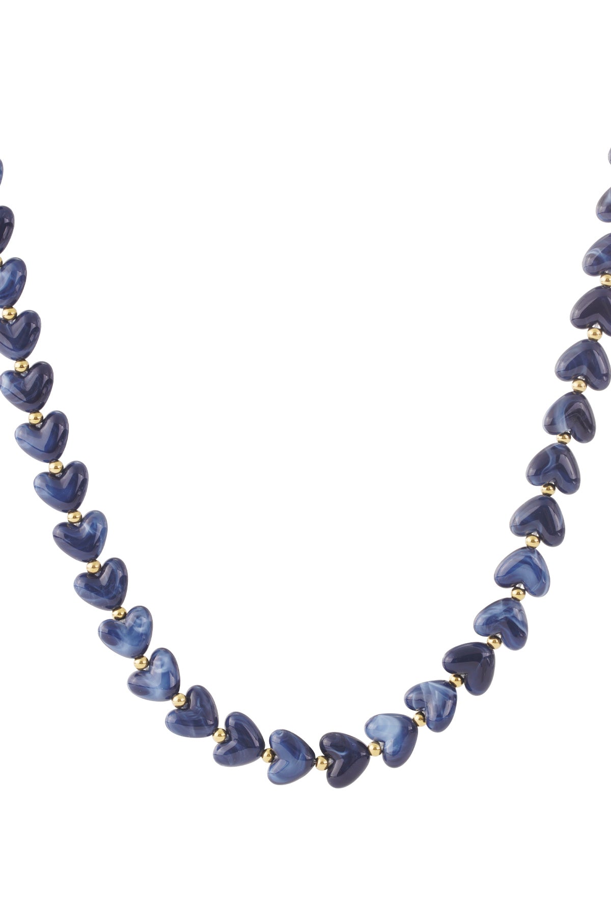 Women's Acrylic Beaded Necklace with Heart Shape – Multiple Colors