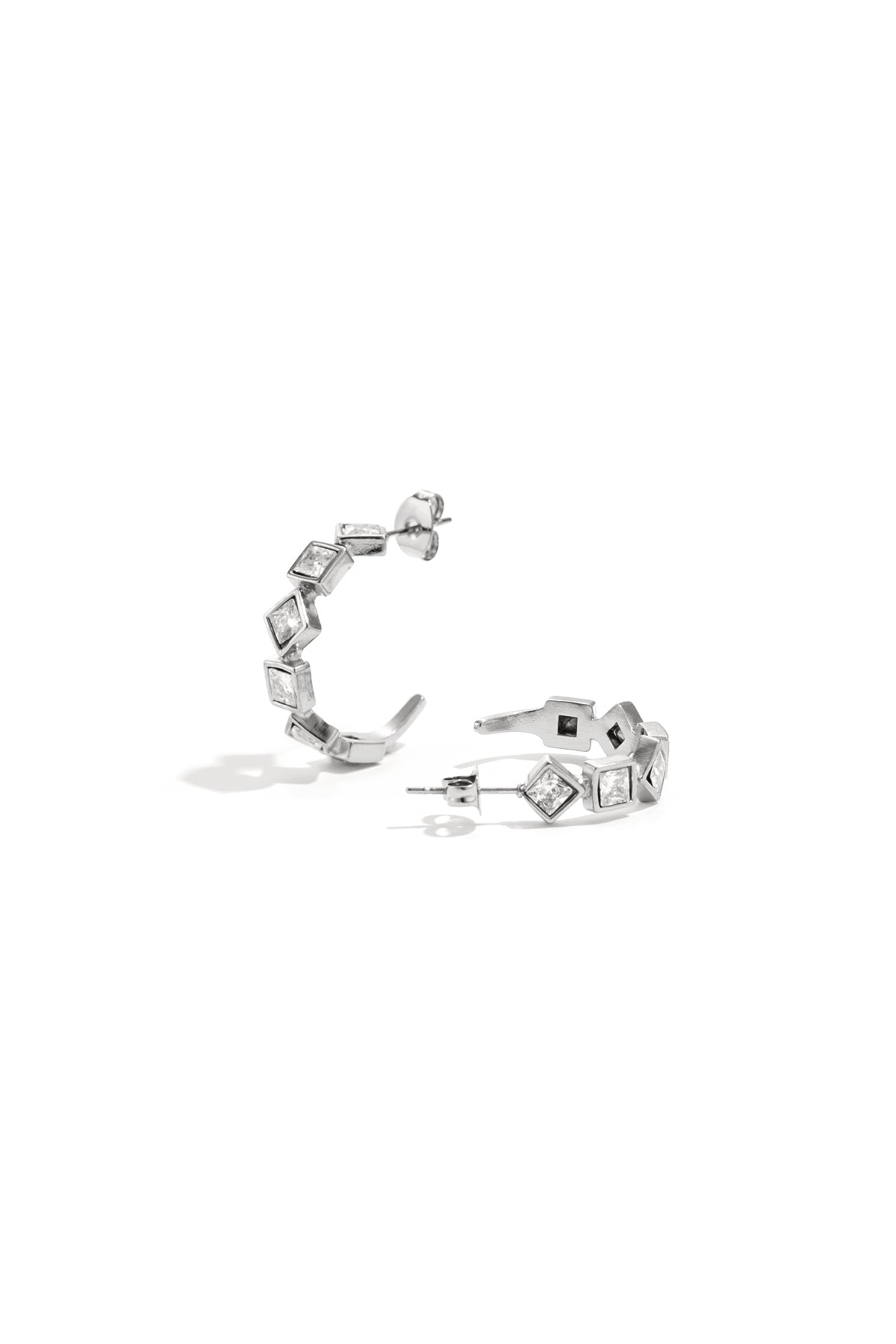 Boucles d'oreilles créoles pour femmes en acier inoxydable – dorées et argentées