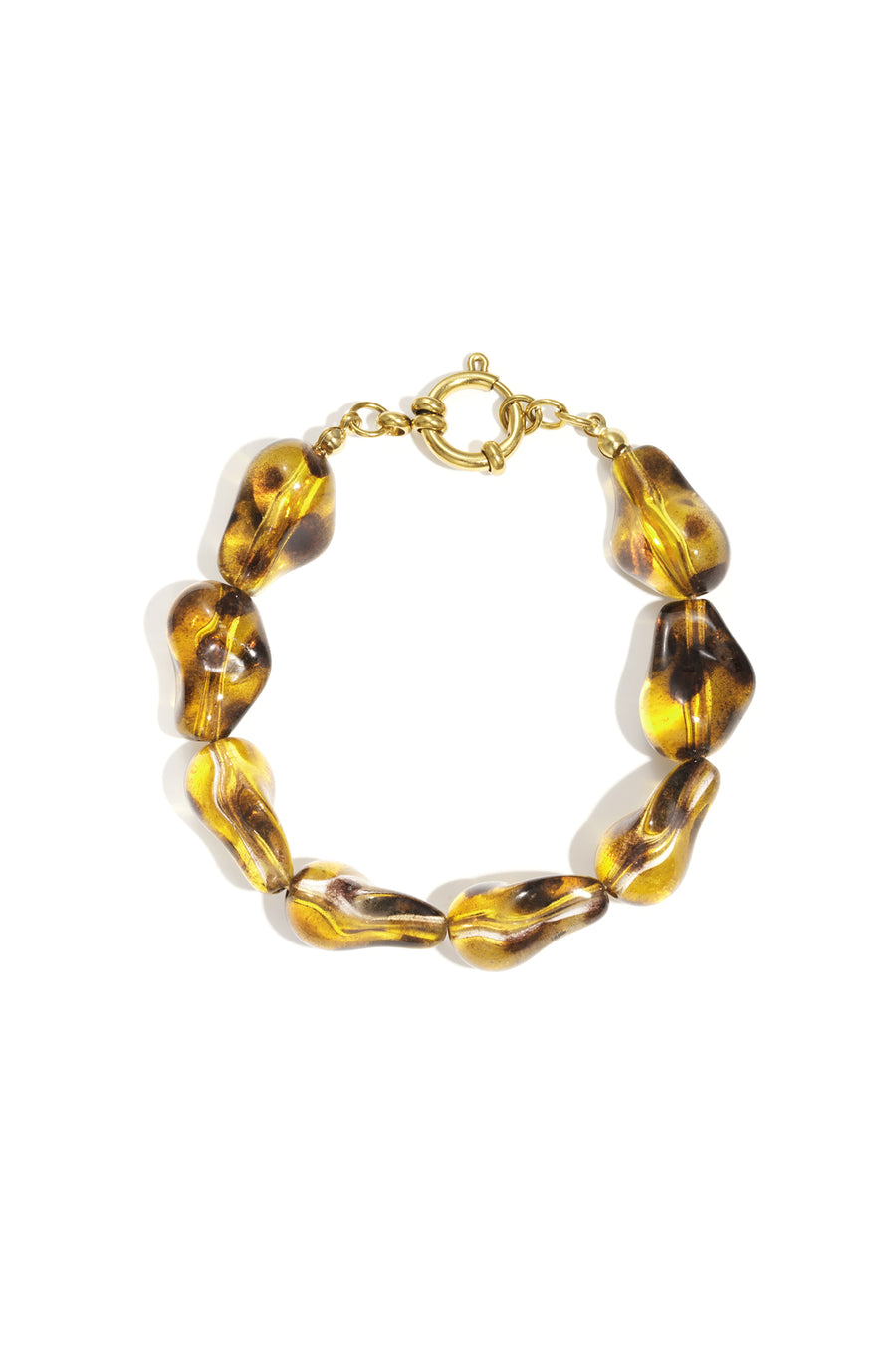 Bracelet perles pour femme en acrylique – marron – rétro pour usage quotidien