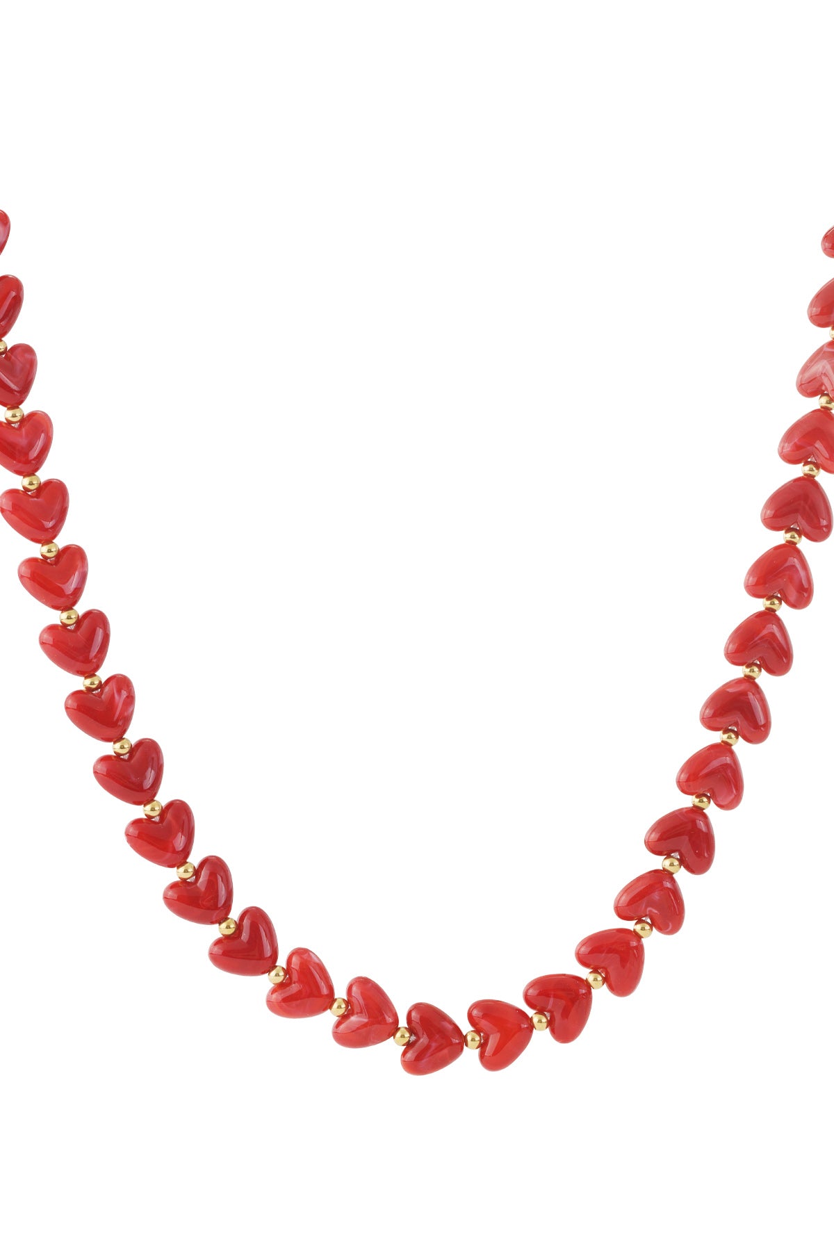 Collier de perles en acrylique en forme de cœur pour femme - plusieurs couleurs