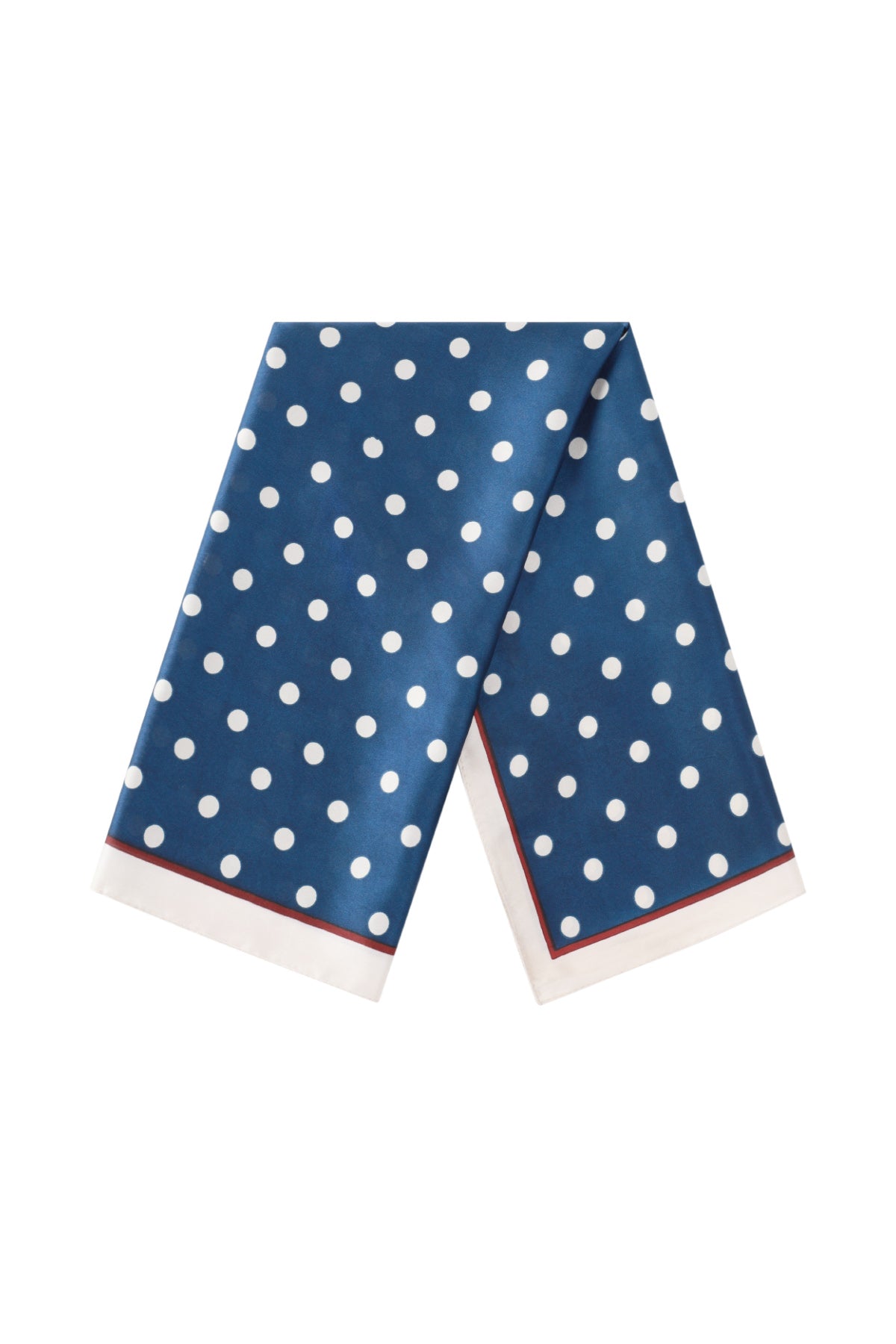Écharpe d'été à pois 100 % polyester pour femme – noire et bleu foncé