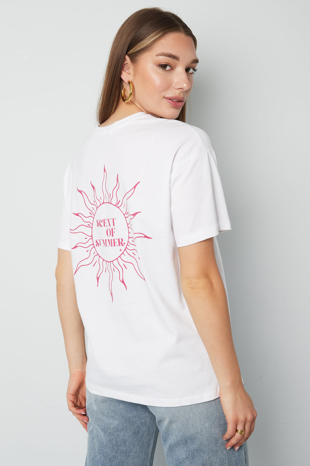 T-shirt pour femmes avec imprimé texte – blanc – photo 6