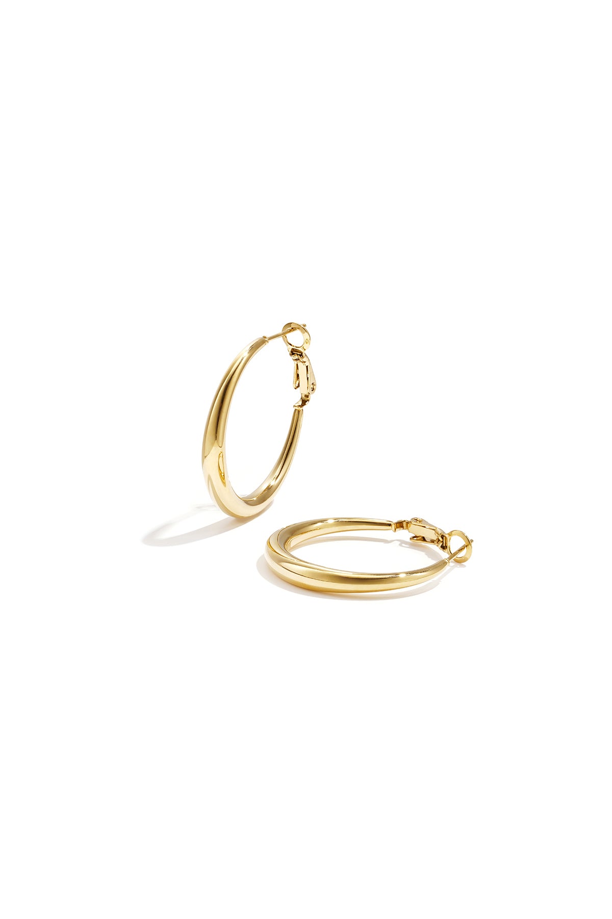 Stainless Steel Round Hoop Earrings for Women – Gold and Silver Tone