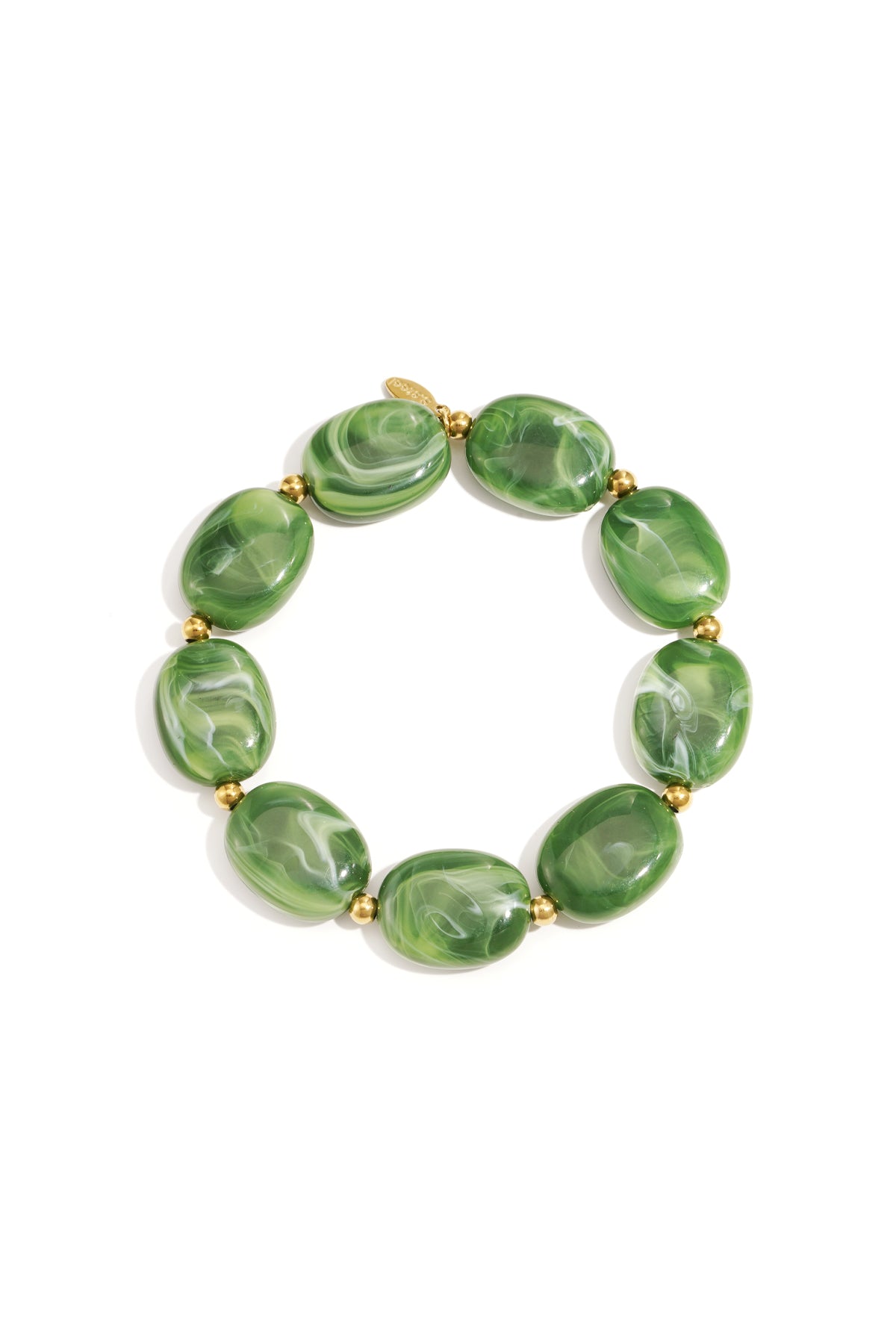 Kralen armband met ovale en goude kralen