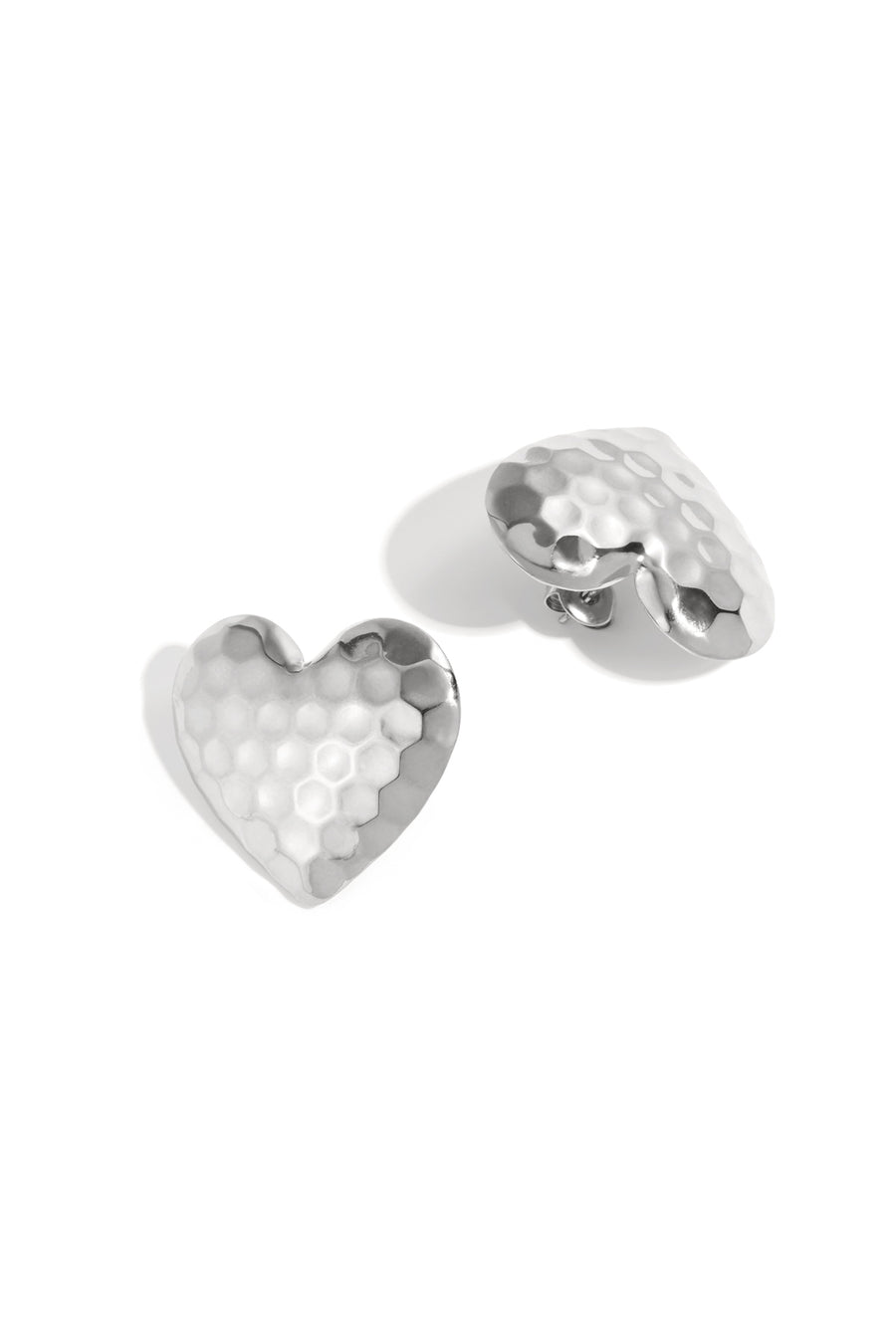 Puces d'oreilles pour femme en acier inoxydable avec forme de cœur – couleur or et couleur argent