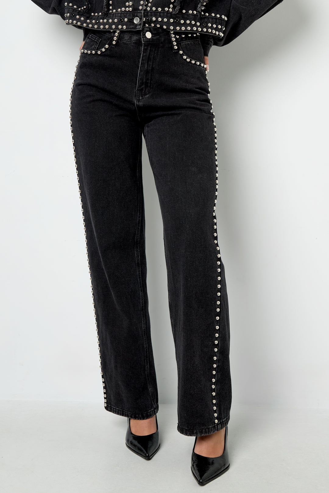Jeans droite femme – noir – photo 3