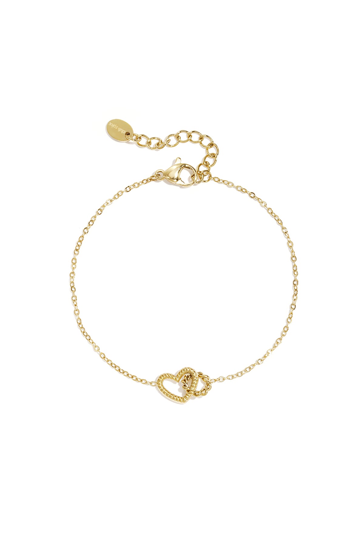 Armband met verbonden hart bedel