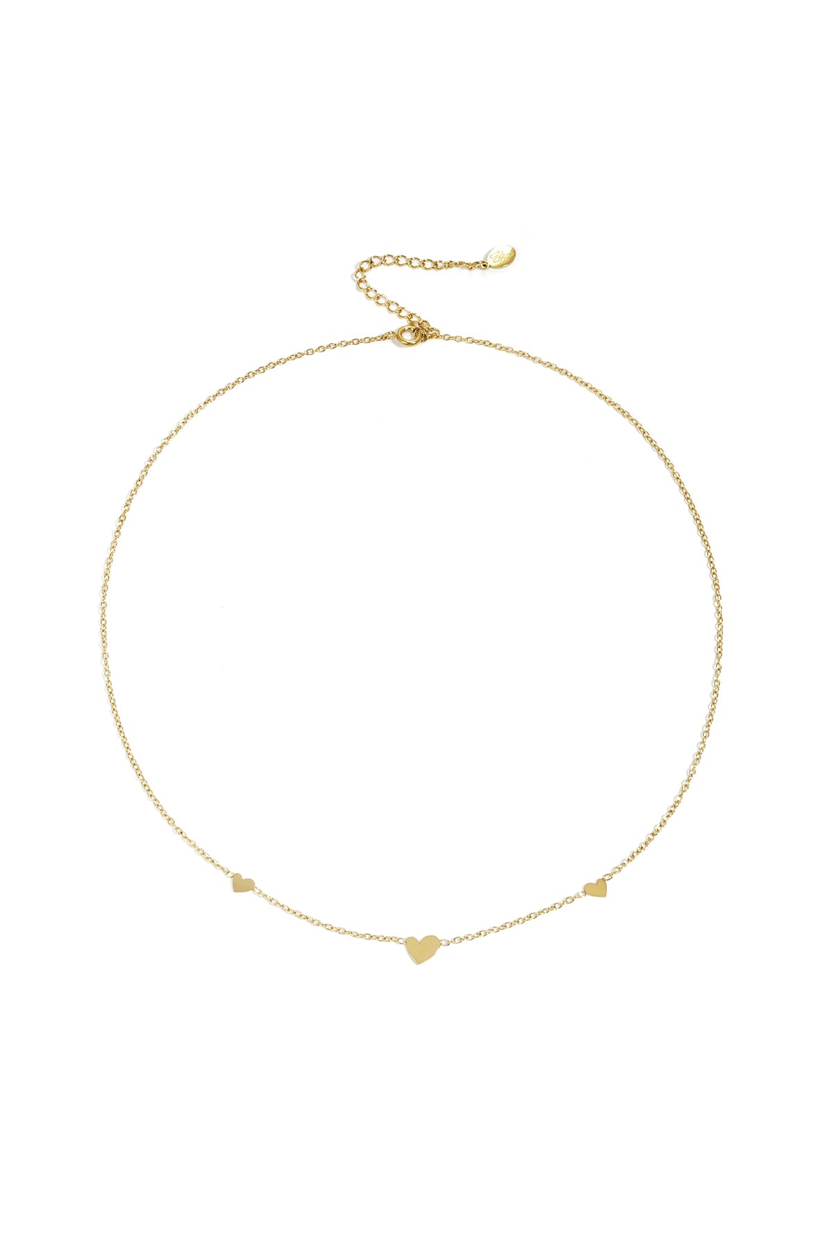 Chaîne maille pour femme en acier inoxydable avec pendentif cœur – doré