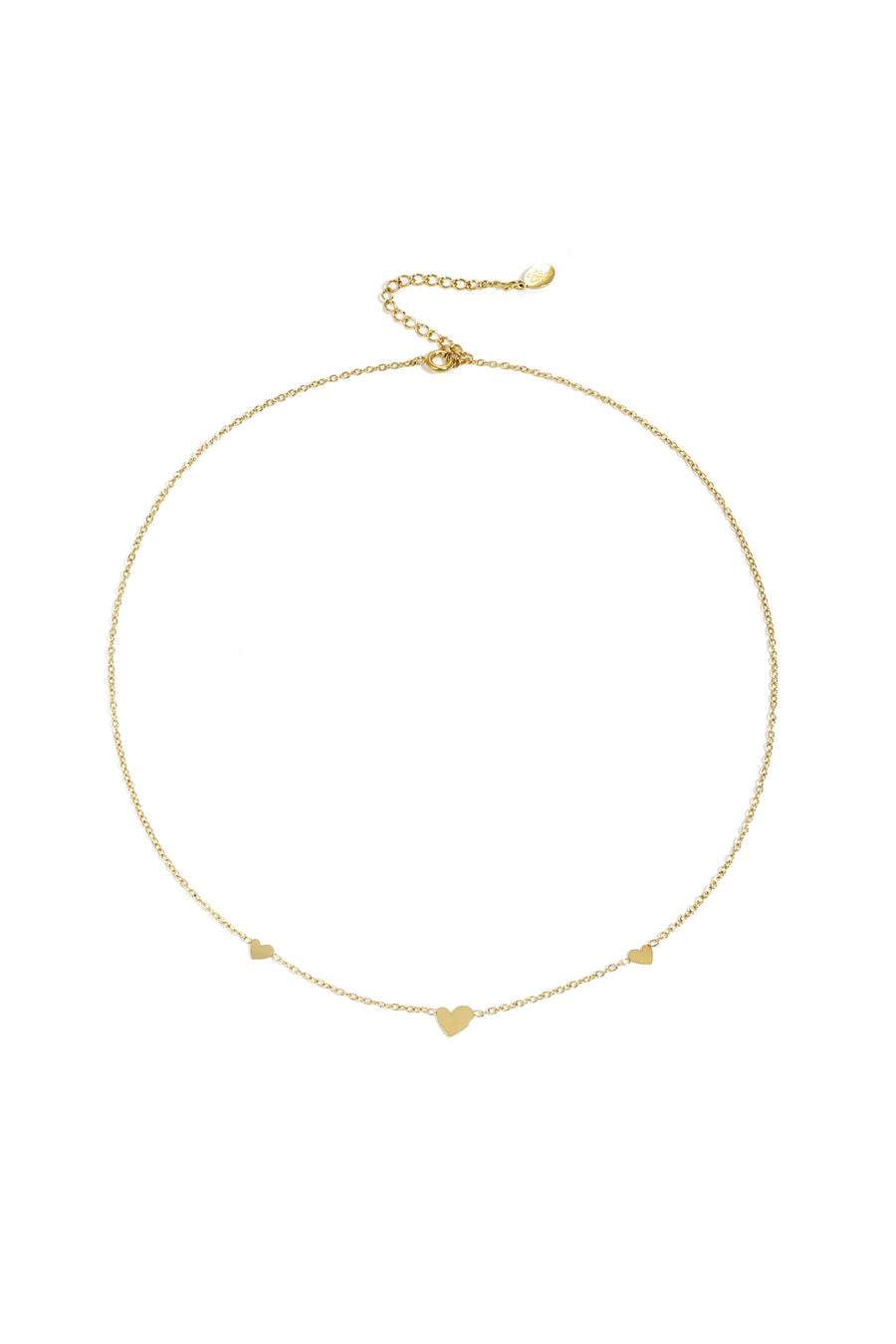 Chaîne maille pour femme en acier inoxydable avec pendentif cœur – doré