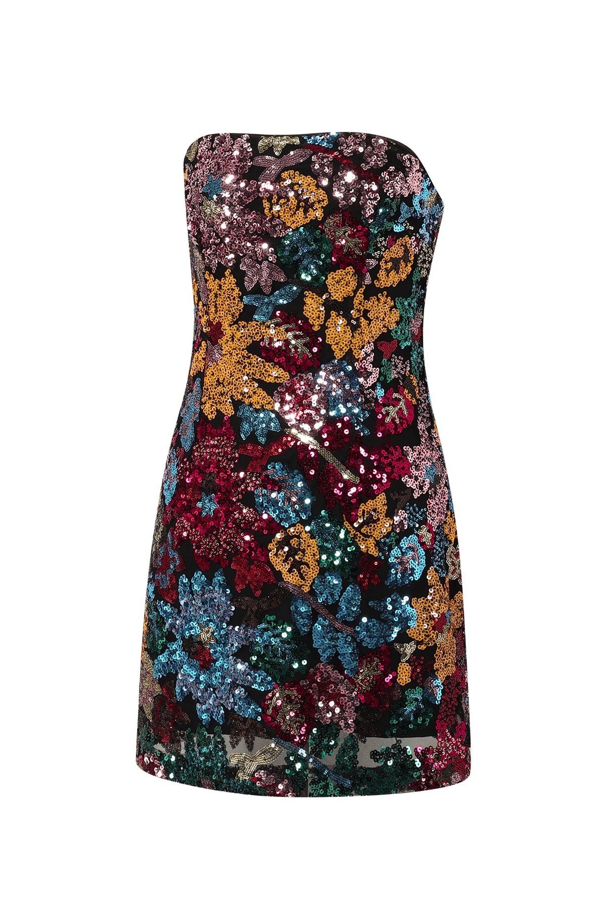Dames strapless mini-jurk met bloemenprint – productfoto 4