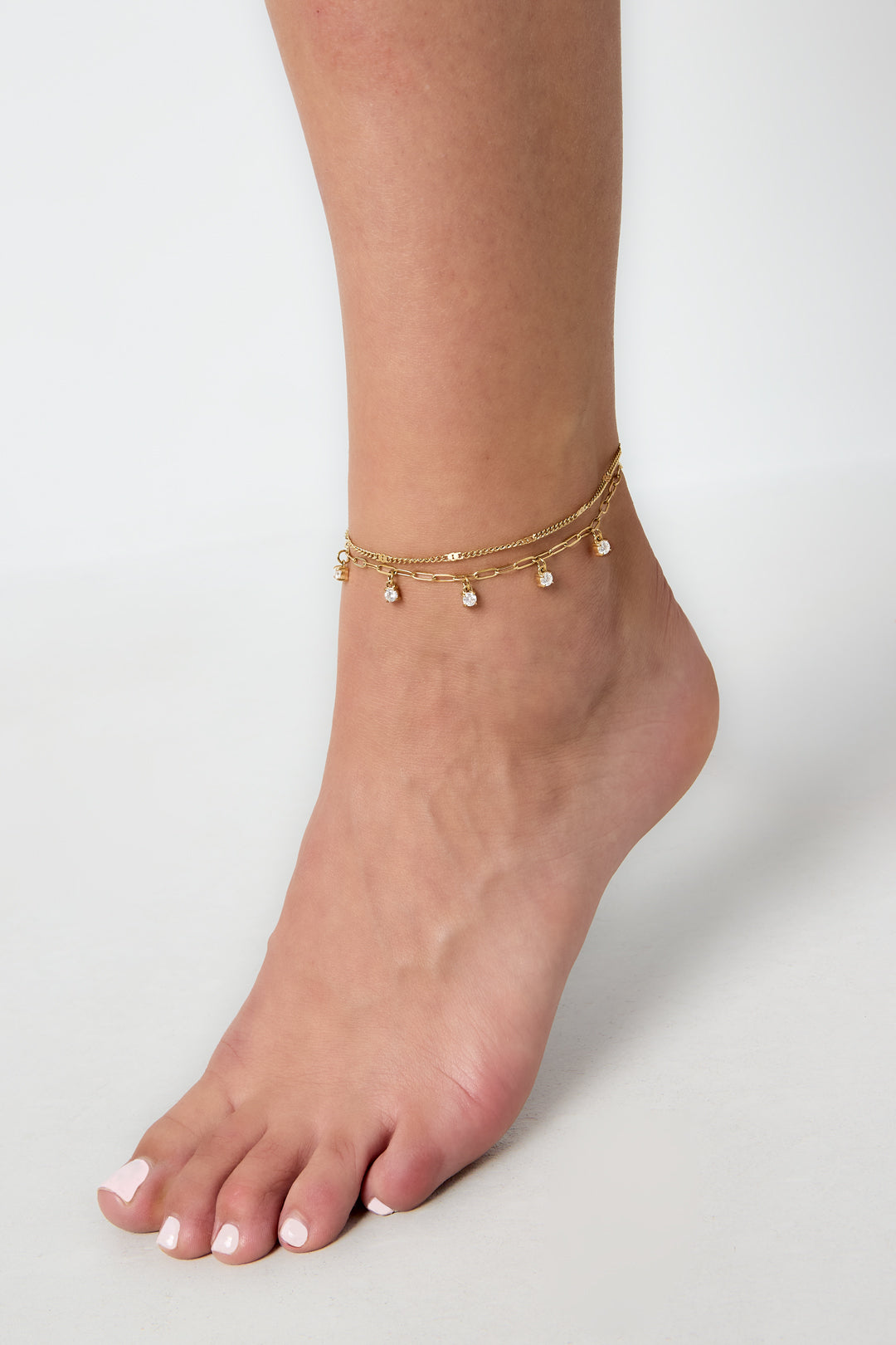 Enkelbandjes van roestvrij staal met schakelketting, casual en eenvoudig, voor dagelijks gebruik, damessieraden.