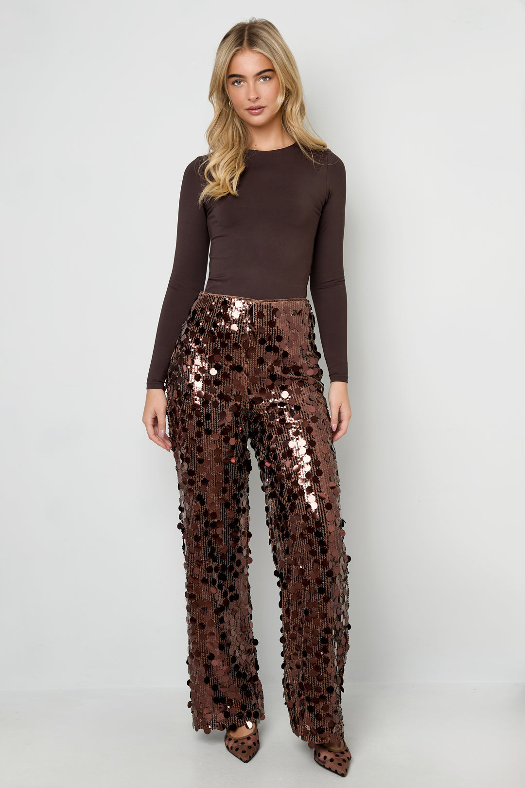 Dames broek met rechte pijpen en pailletten – productfoto 7