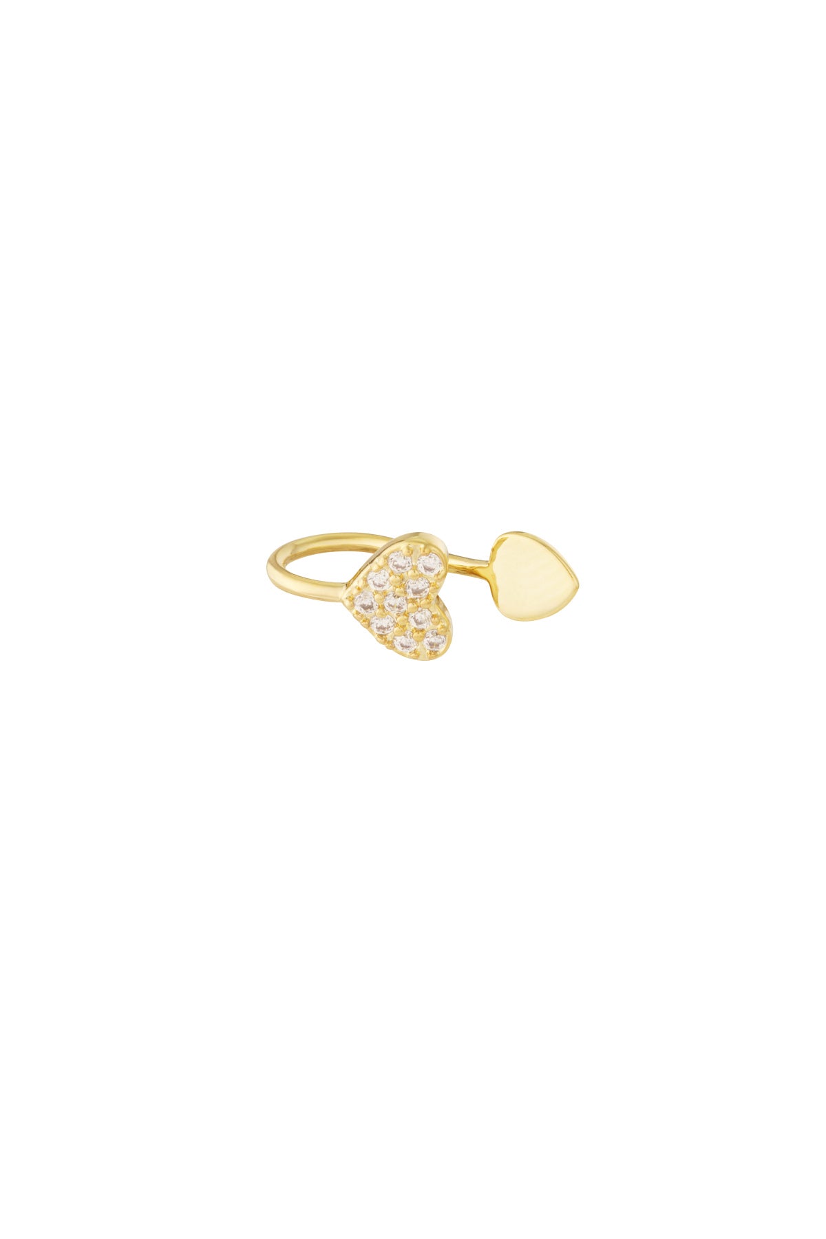 Women's Copper Heart-shaped Ear Cuff – Gold and Silver Tone