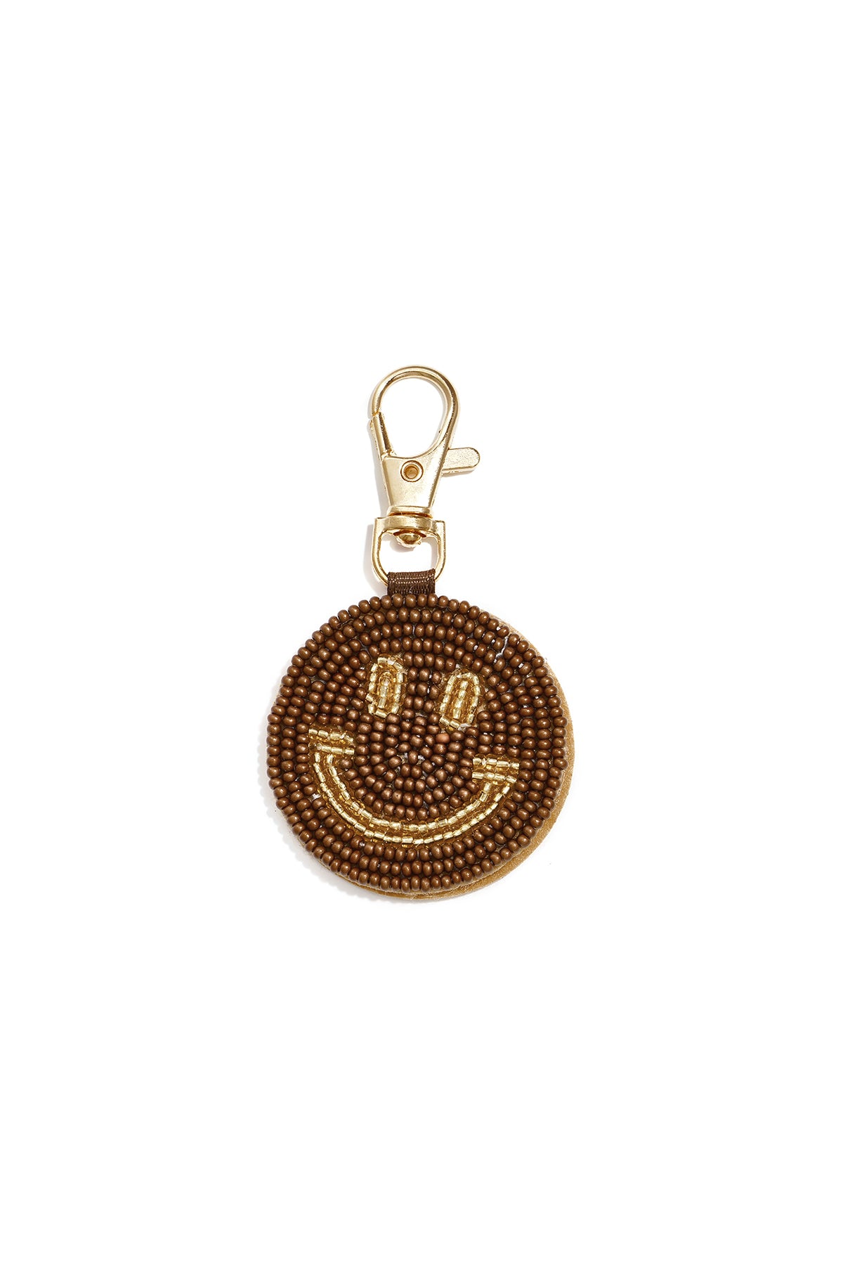Pendentif de sac en verre, alliage métallique avec motif smiley – plusieurs couleurs