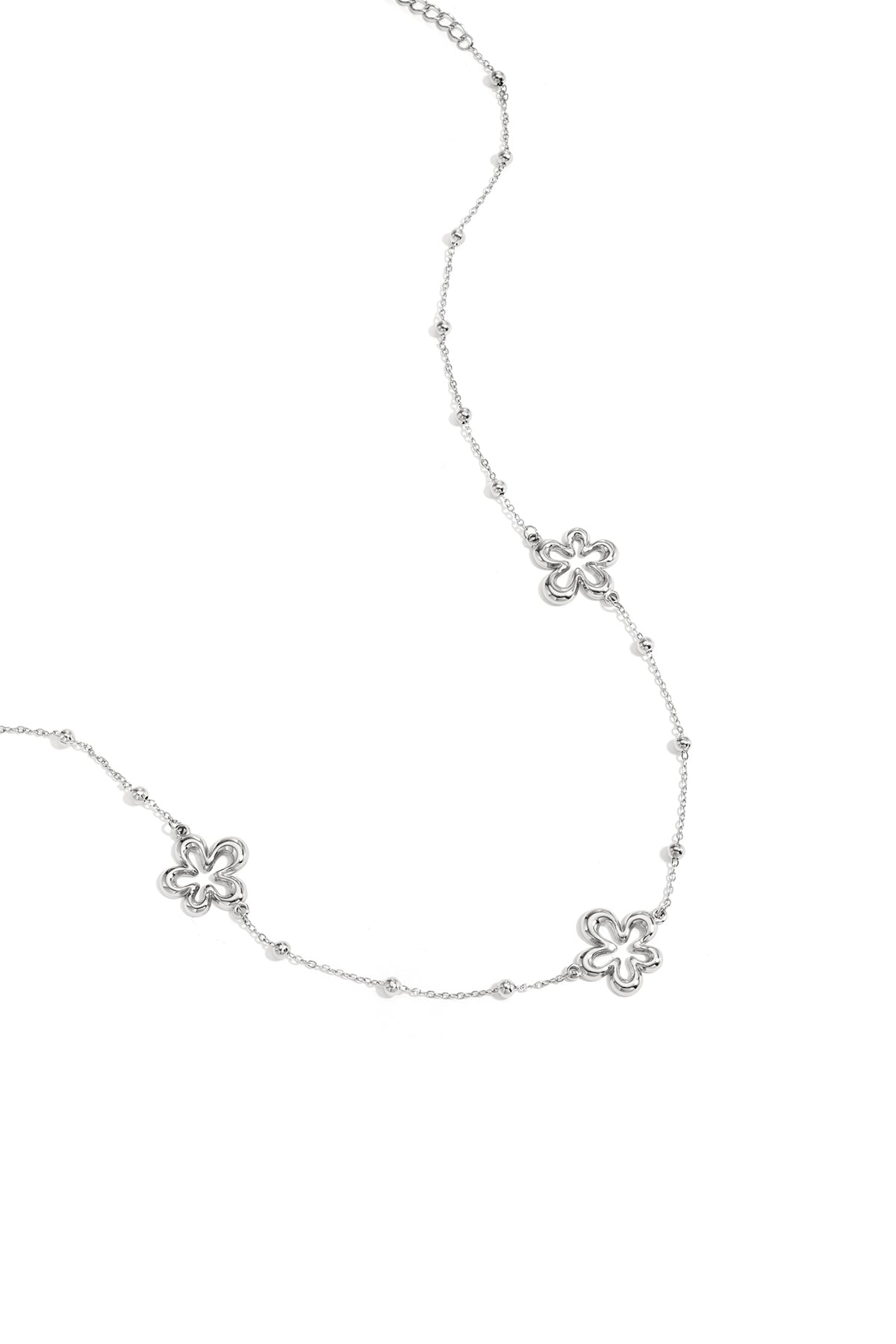 Women's necklace with stainless steel flower pendant - gold-colored