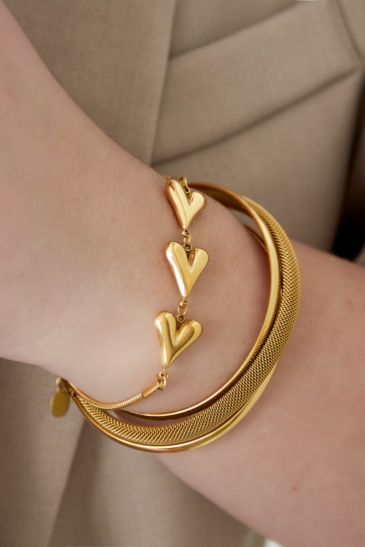 Women's Cuff Bracelet Stainless Steel - Gold and Silver Tone – image 2