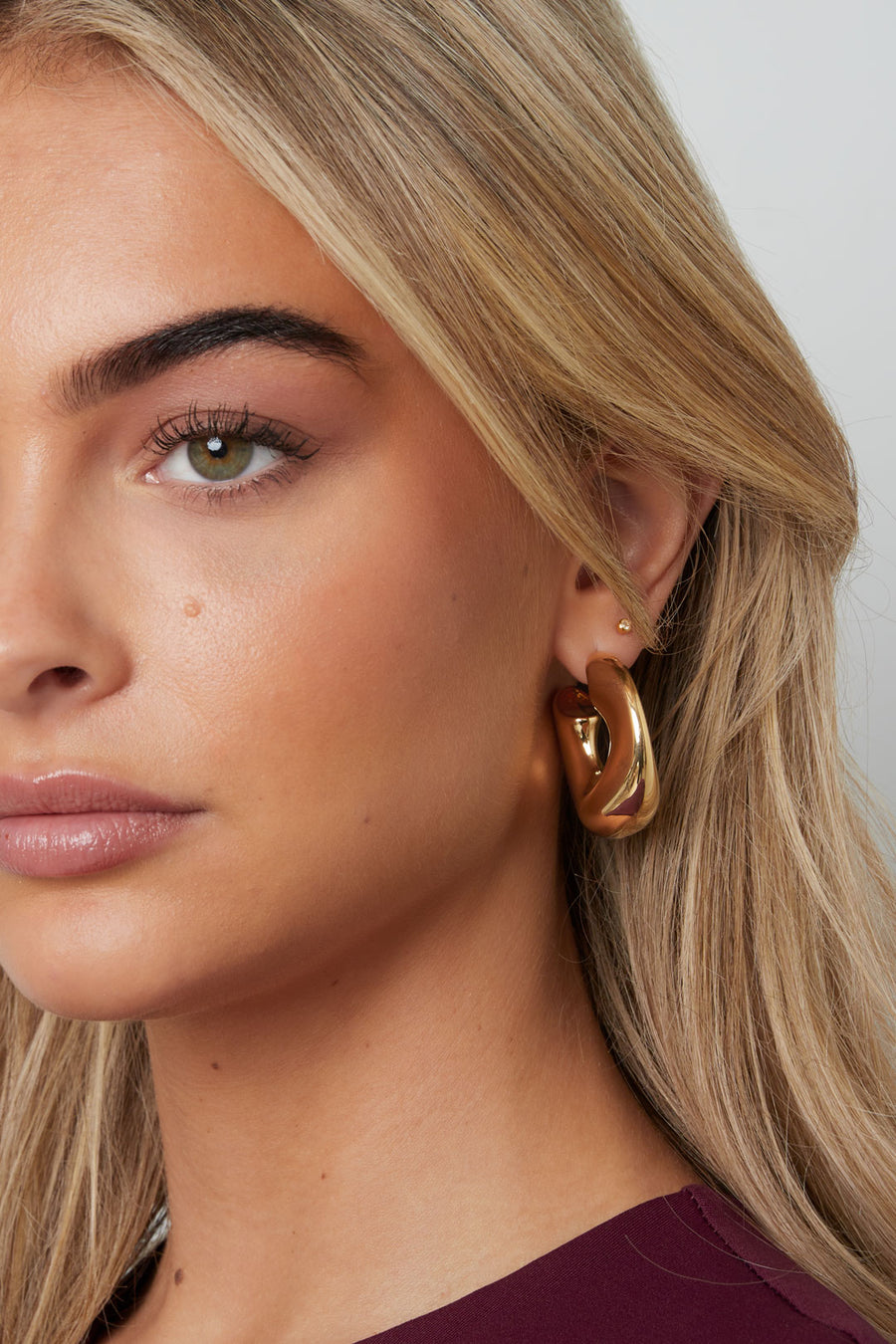Boucles d'oreilles créoles pour femmes en acier inoxydable – doré et argenté