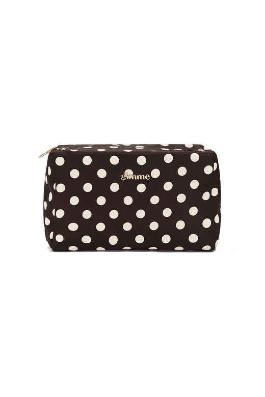 Trousse de maquillage 100 % polyester à pois – plusieurs coloris