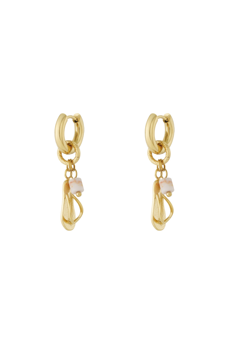 Boucles d'oreilles pendantes pour femmes en acier inoxydable motif dessin animé – couleur or