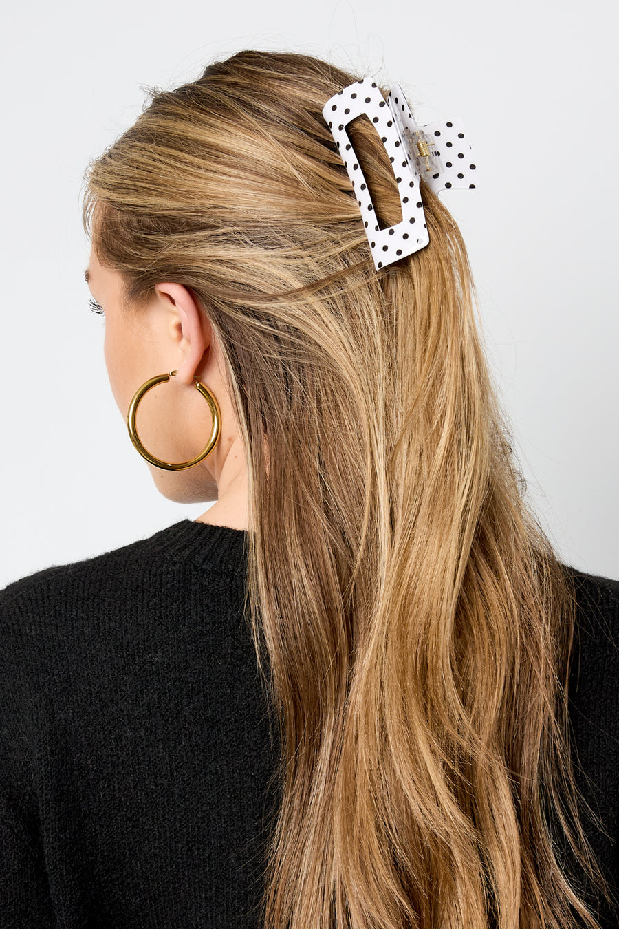 Pince à cheveux en PVC à pois – plusieurs coloris – décontractée pour usage quotidien