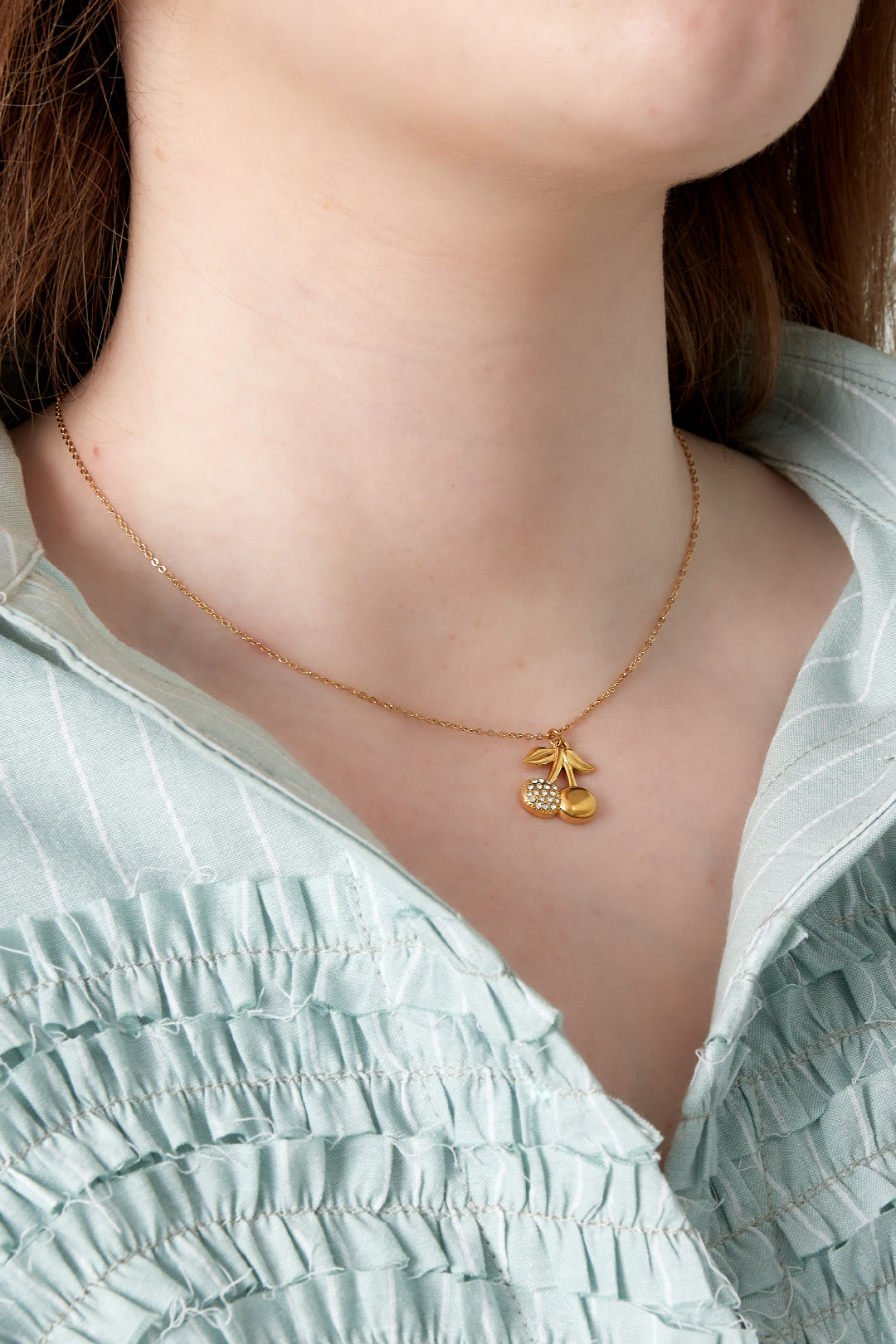 Women's Stainless Steel Necklace with Fruit Pendant – Gold-tone and Silver-tone – image 2