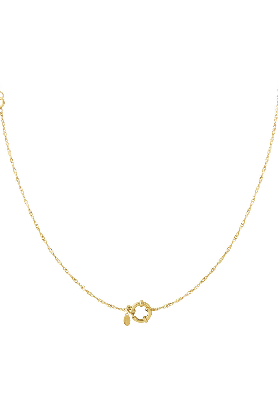Collier chaîne en acier inoxydable avec motif à maillons pour femme – ton or