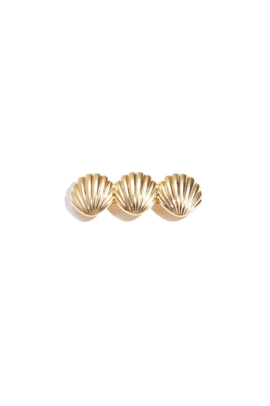Pince à cheveux en alliage métallique avec motif coquillage – couleur or