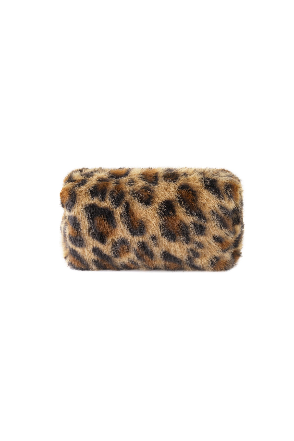 Trousse à maquillage 100 % polyester imprimé léopard – marron café et gris