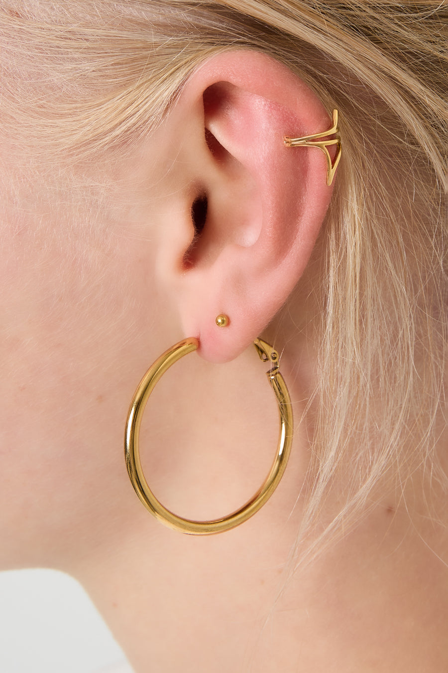 Boucles d'oreilles pour femmes en acier inoxydable, forme organique et ronde