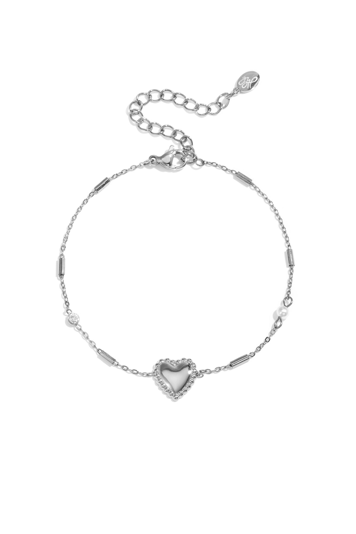 Women's Stainless Steel Heart Charm Bracelet – Gold-coloured