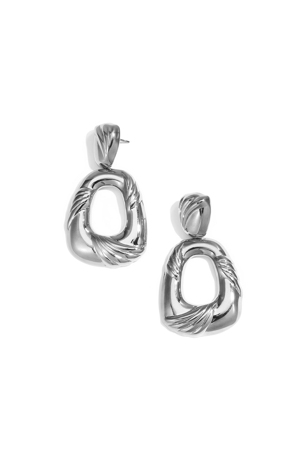 Boucles d'oreilles pendantes géométriques en acier inoxydable pour femmes – couleur or