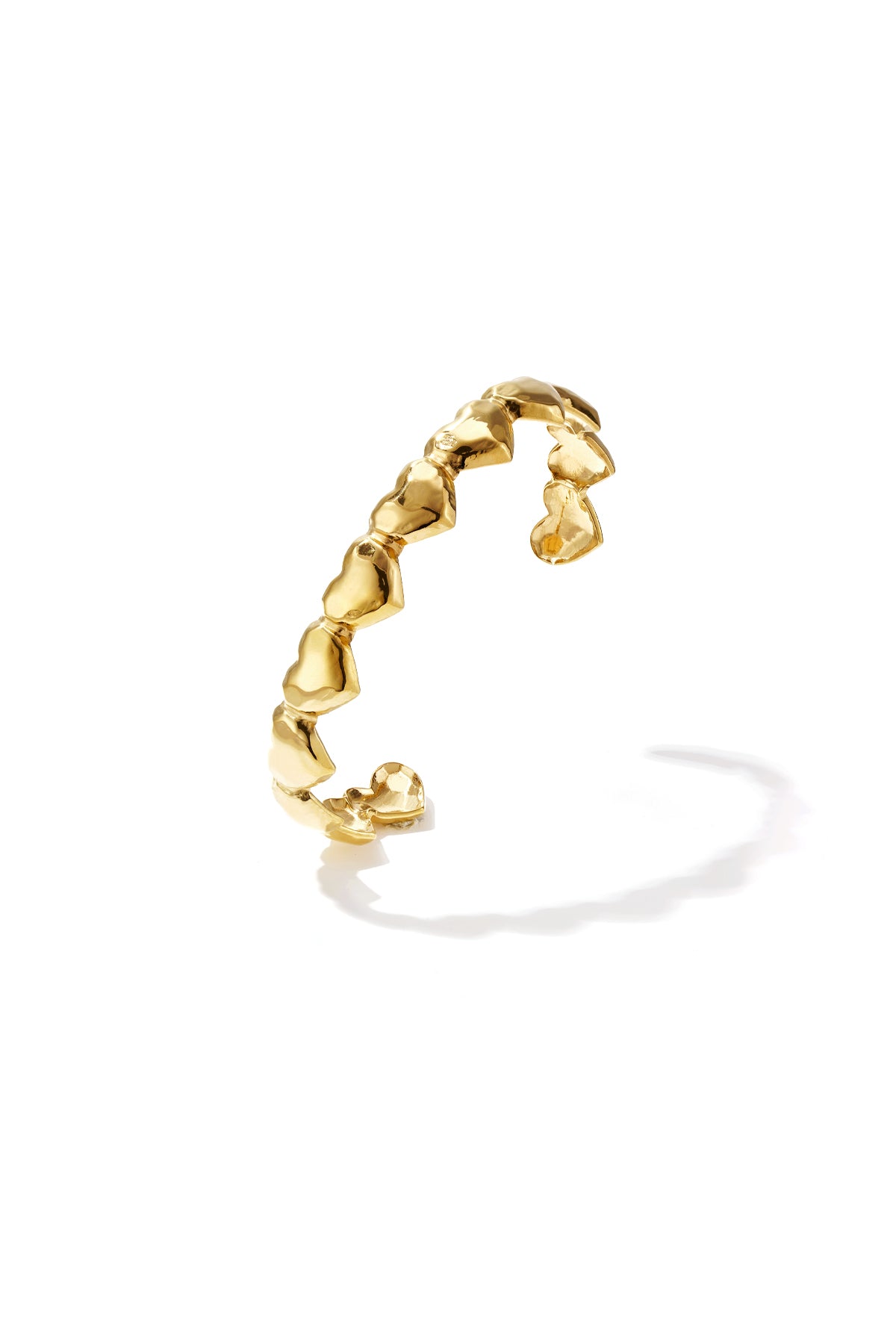 Bracelet jonc pour femme en acier inoxydable avec cœur – doré