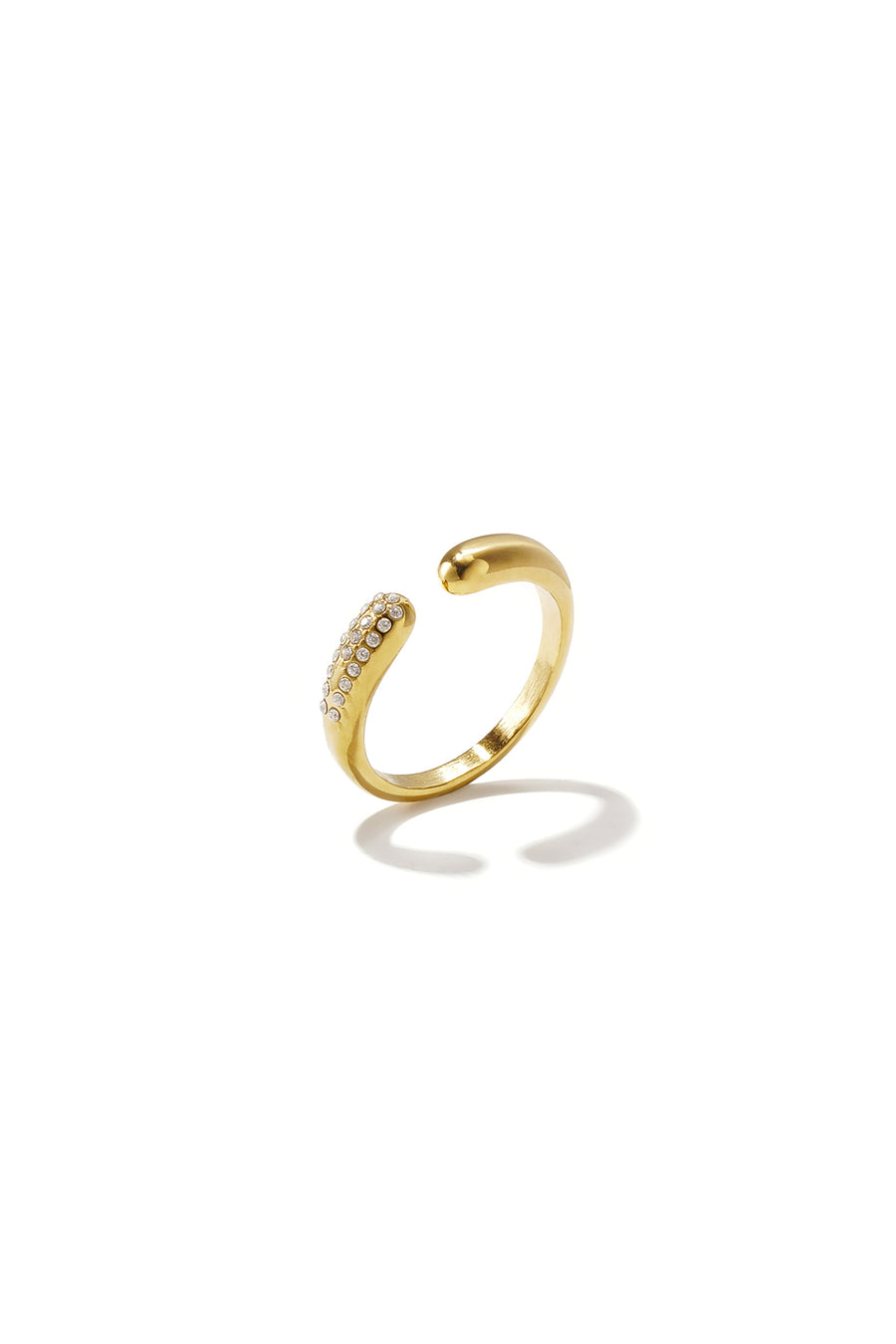 Bague minimaliste pour femme en acier inoxydable avec forme ronde – couleur or